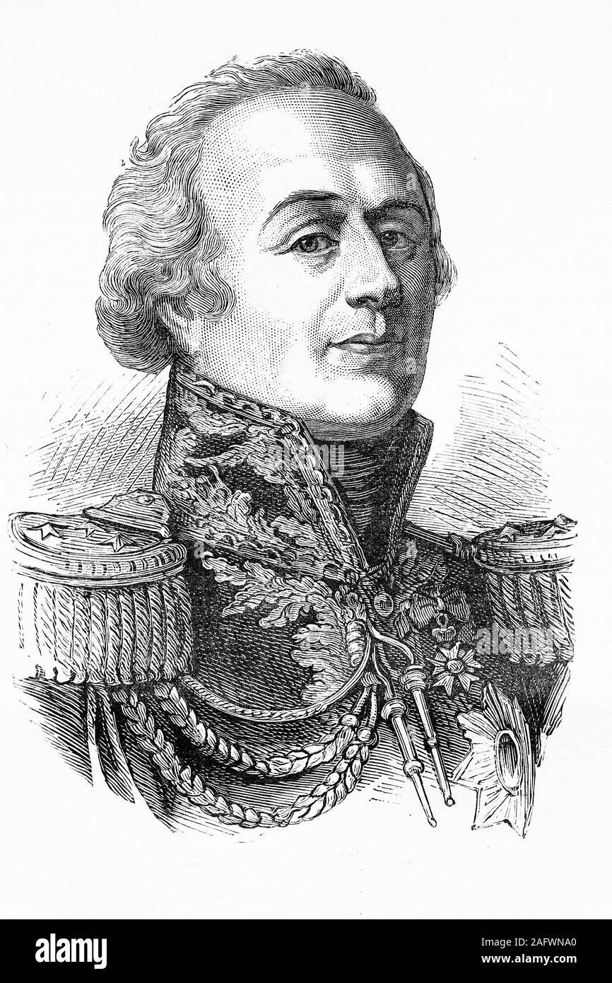 Louis Marie Jacques Amalric, comte de Narbonne-Lara. Noble français, militaire et diplomate. Né en 1755, décédé en 1813. Illustration d'antiquités. 1890. Banque D'Images