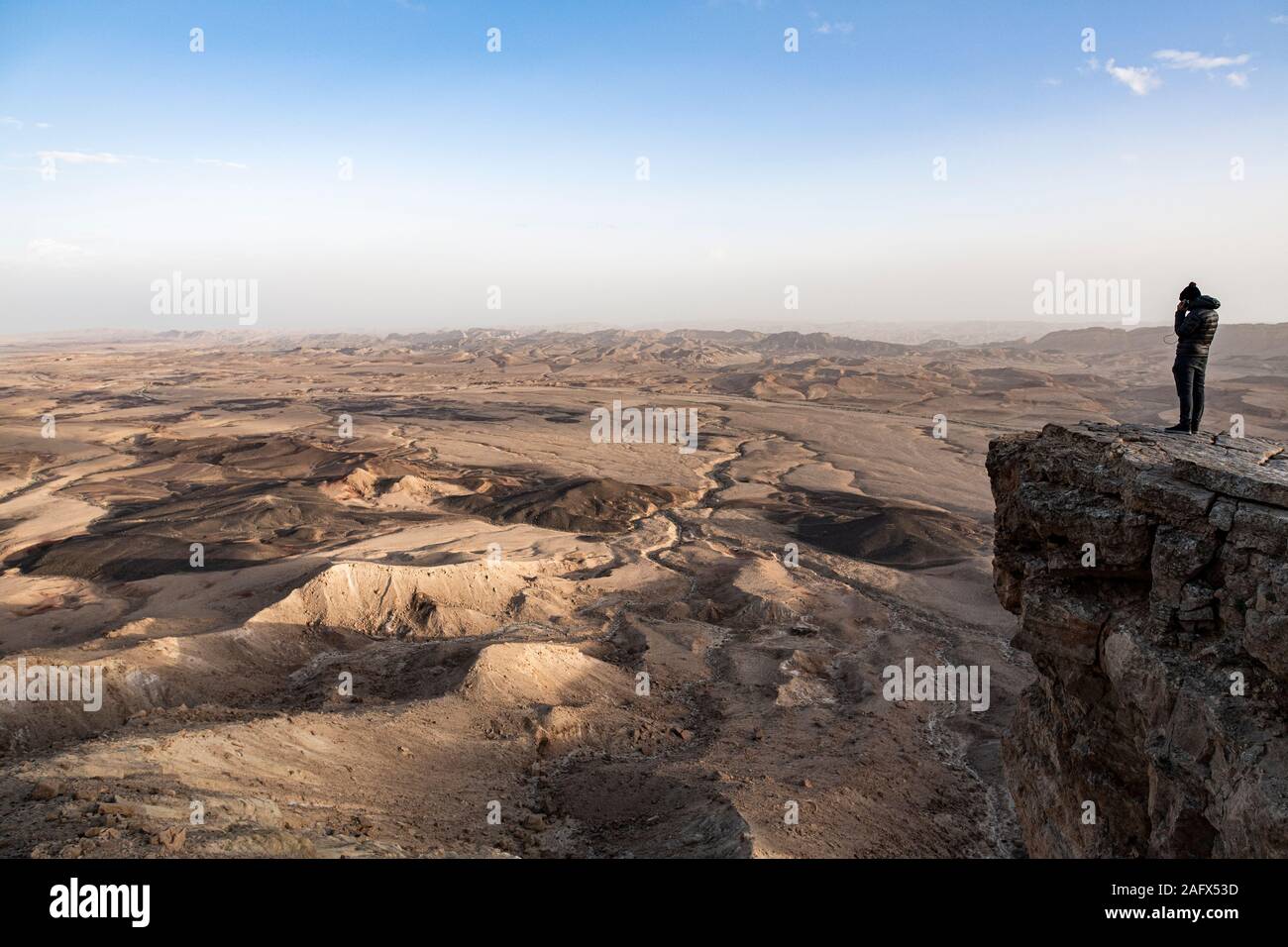 Cratère Maktesh Ramon en Israël. Banque D'Images