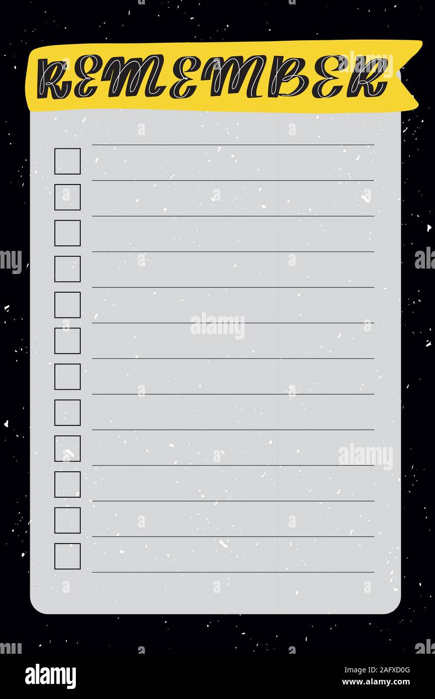 Style de l'espace. Modèle pour l'ordre du jour, des planificateurs, des listes de contrôle Illustration de Vecteur