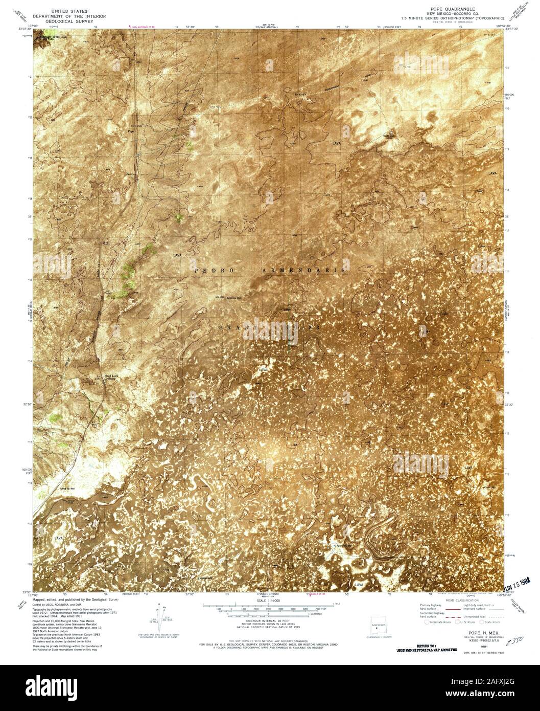 Carte TOPO USGS New Mexico NM Pape 1919281981 Restauration 24000 Banque D'Images Carte TOPO USGS New Mexico NM Pape 1919281981 Restauration 24000 Banque D'Images