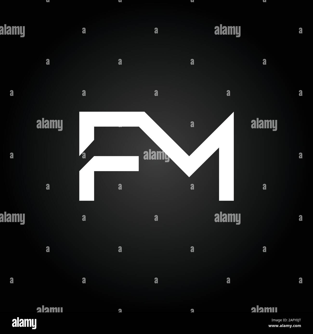 Première lettre FM Logo mixte. Lettre de la création de logo d'entreprise moderne FM modèle vectoriel. Conception de Logo FM Illustration de Vecteur