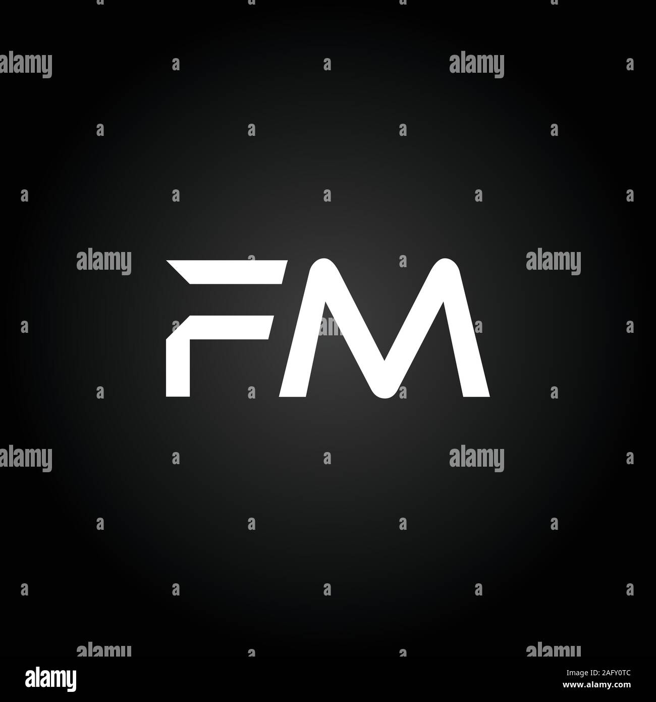 Première lettre FM Logo mixte. Lettre de la création de logo d'entreprise moderne FM modèle vectoriel. Conception de Logo FM Illustration de Vecteur