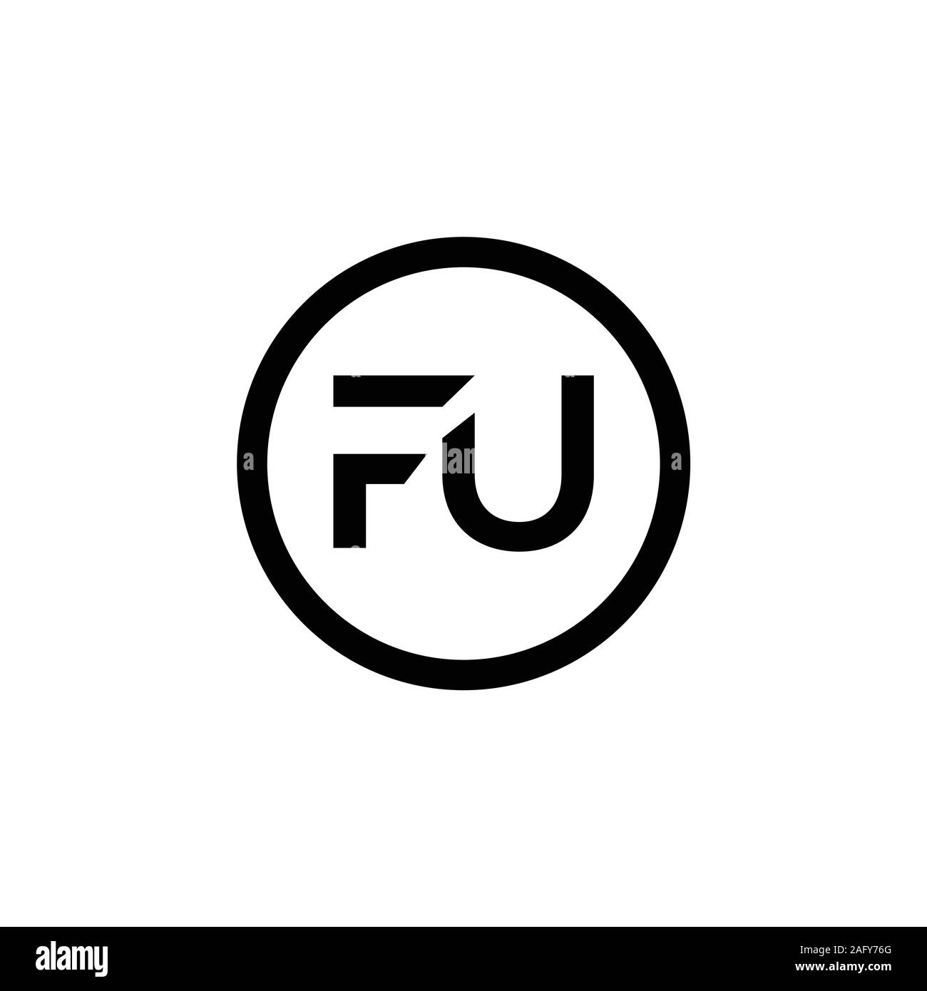 Lettre initiale FU Logo mixte. Lettre d'affaires moderne créative FU ...