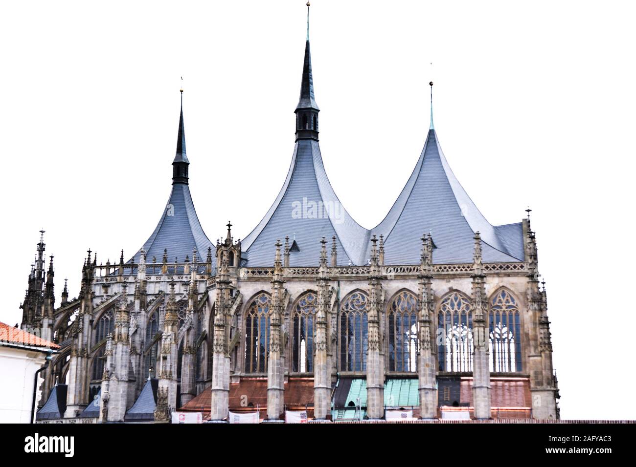 Haut de l'église Sainte-Barbe à Kutna Hora, République Tchèque Banque D'Images