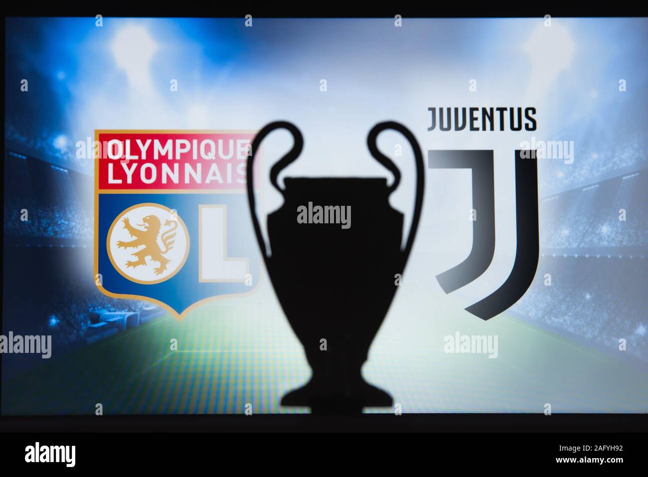 Ligue des Champions 2020, Série de 16 UCL football, phase éliminatoire, éliminatoires, officiel Adidas ballon de soccer 2020 Banque D'Images