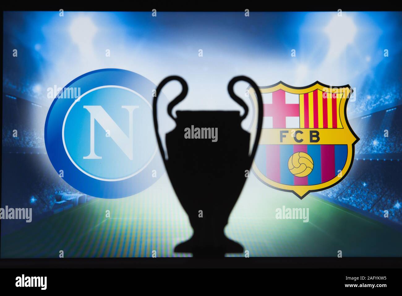 Ligue des Champions 2020, Série de 16 UCL football, phase éliminatoire, éliminatoires, officiel Adidas ballon de soccer 2020 Banque D'Images