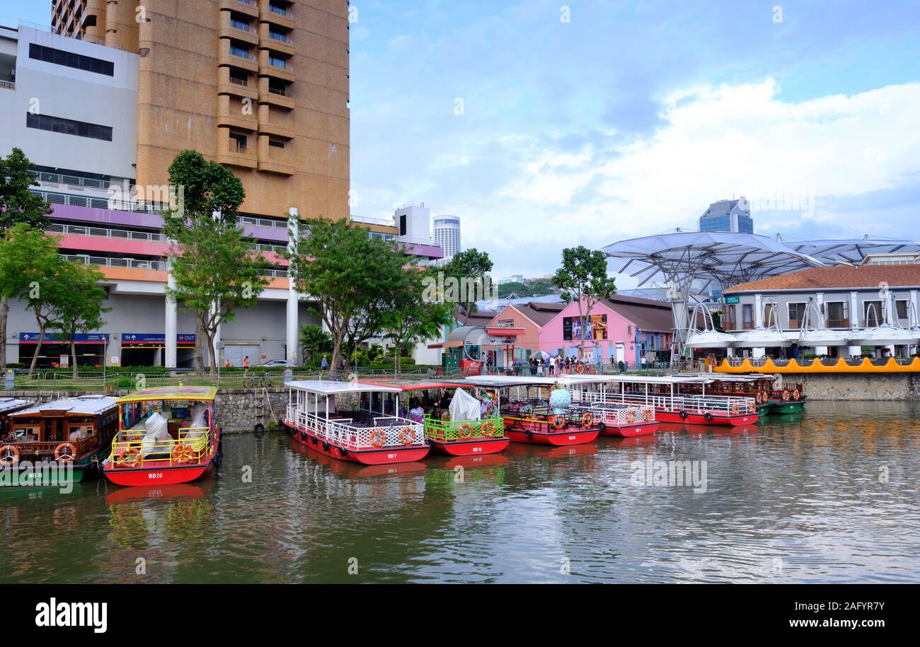 Singapour-05 oct 2019 : clark quay Singapour salon vue de jour Banque D'Images