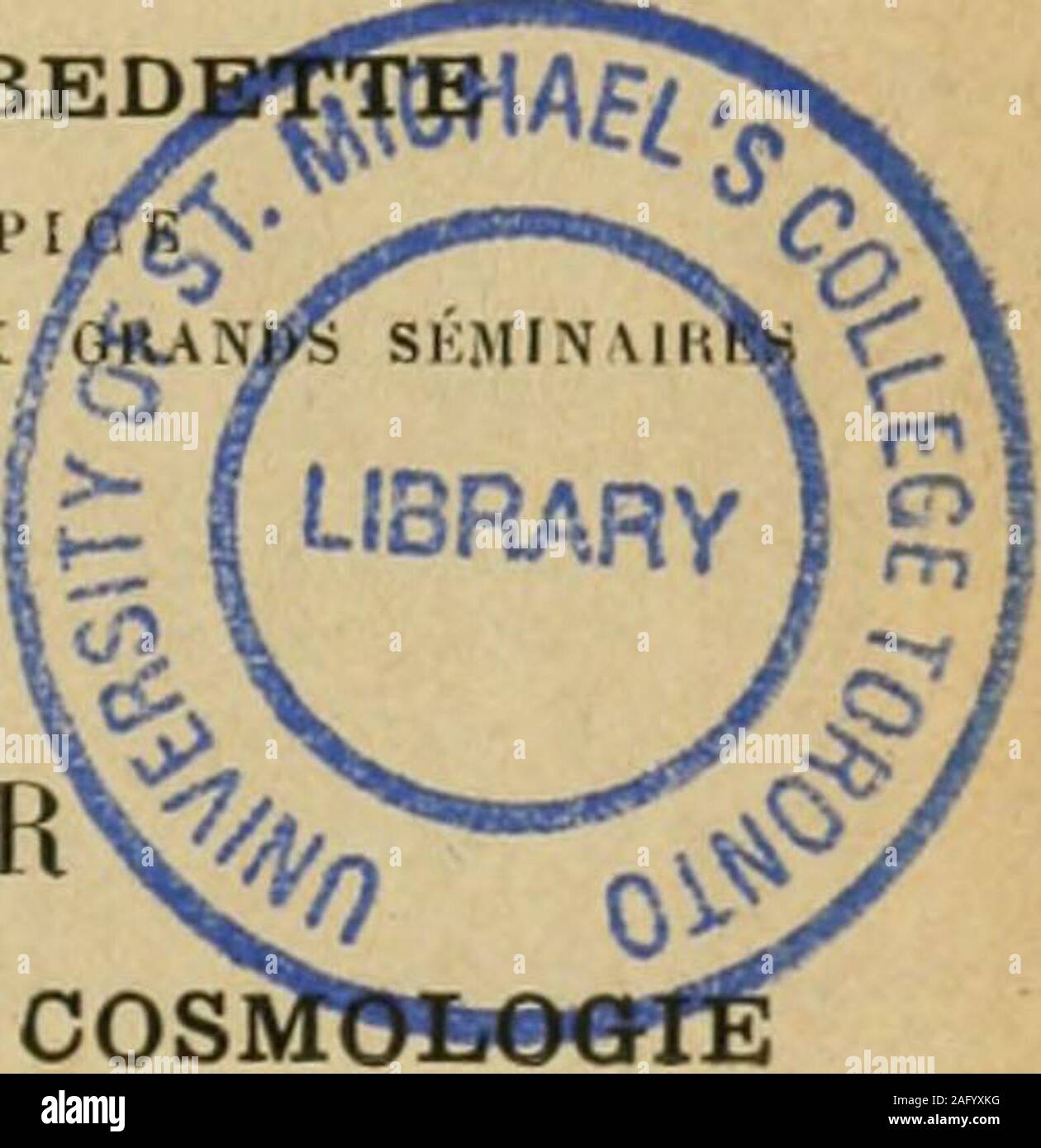 . Cours de philosophie scolastique : d'après la pensée d'Aristote et de S. Thomas, mise au courant de la science moderne. NOUVELLE EDITIONentièrement refondue, avec index alphabétique PARISBERCHE ET TRALIN, libraires, 69 RUE DE RENNES, 69(Droits réservés). ^^4"H LlBRARt^ LY RÉDEMPTEUR-^^^^ DSOR jf oe" Il APPROBATION DE SON ÉMINENCE MALADE ET RÉV"^ LE CARDINAL SATOLLI,PRÉFET DE LA S. CONGRÉGATION DES ÉTUDES. Rome, 17 août 1897. Après avoir reçu les deux eoMmplaires du Cours de phi-losophie, que vous avez bien voulu menvoyer^fai,attendu pour vous écrire, davoir présenté moi-même au Saint Pèrelexempla Banque D'Images