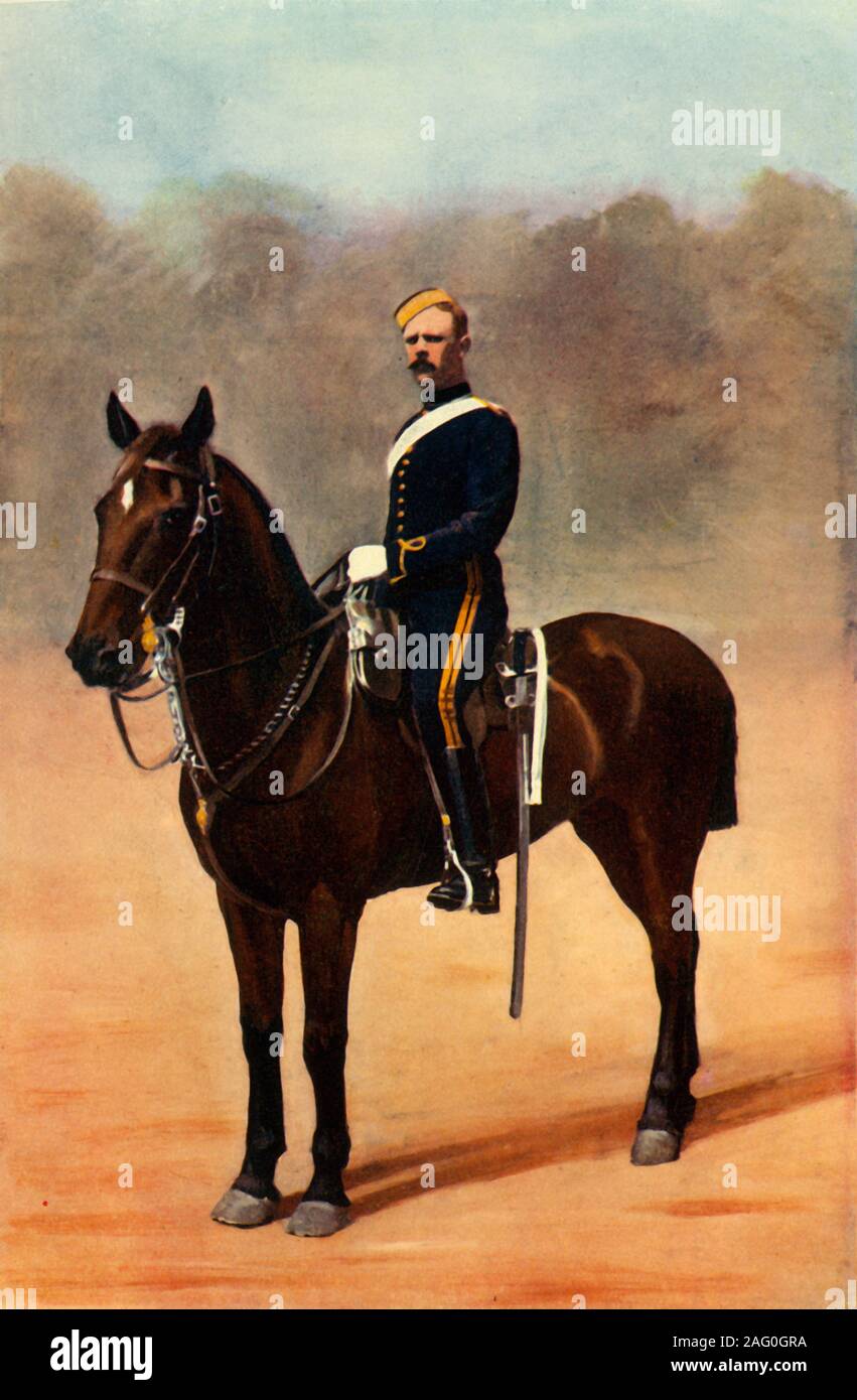 - 18e hussards "sergent", 1901. 18e Royal Hussars, un régiment de cavalerie de l'armée britannique a été déployé en Afrique du Sud en 1899 pour le service dans la Deuxième Guerre des Boers. À partir de "l'Afrique du Sud et l' Ouest la guerre, tome V", par Louis Creswicke. [T. C. &AMP ; E. C. Jack, Édimbourg, 1901] Banque D'Images