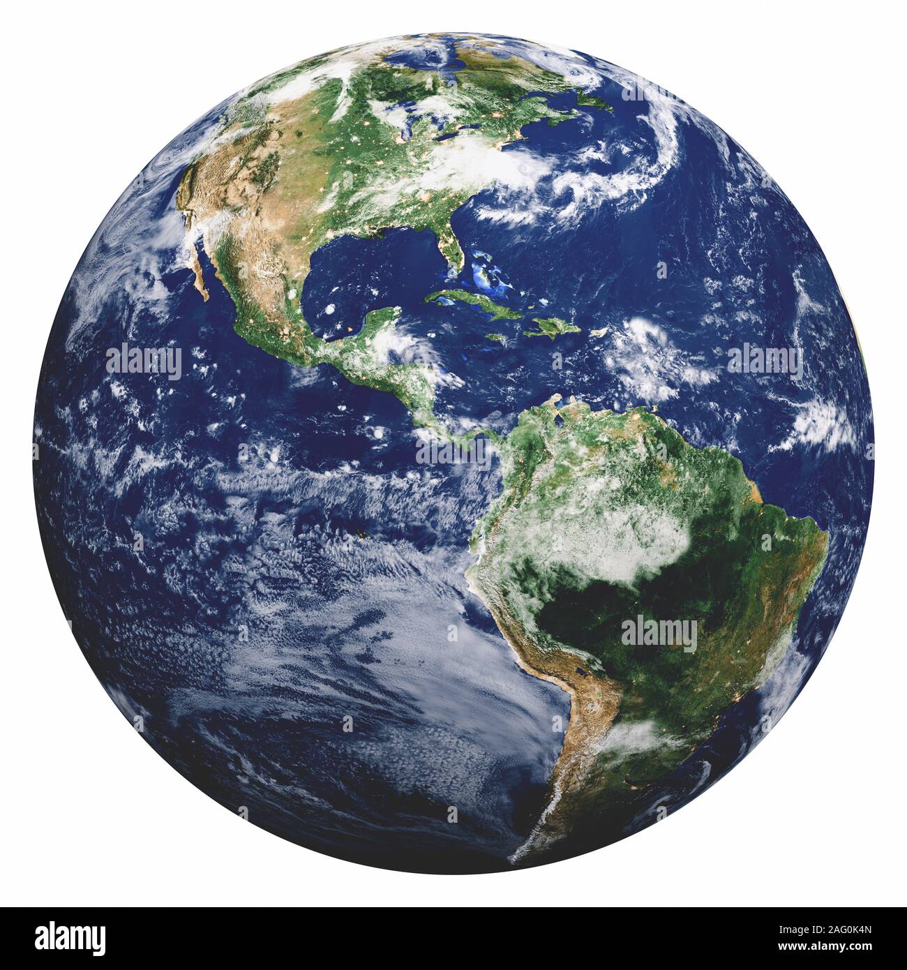 La planète Terre sur blanc. Éléments de cette image fournie par la NASA. Le rendu 3D Banque D'Images