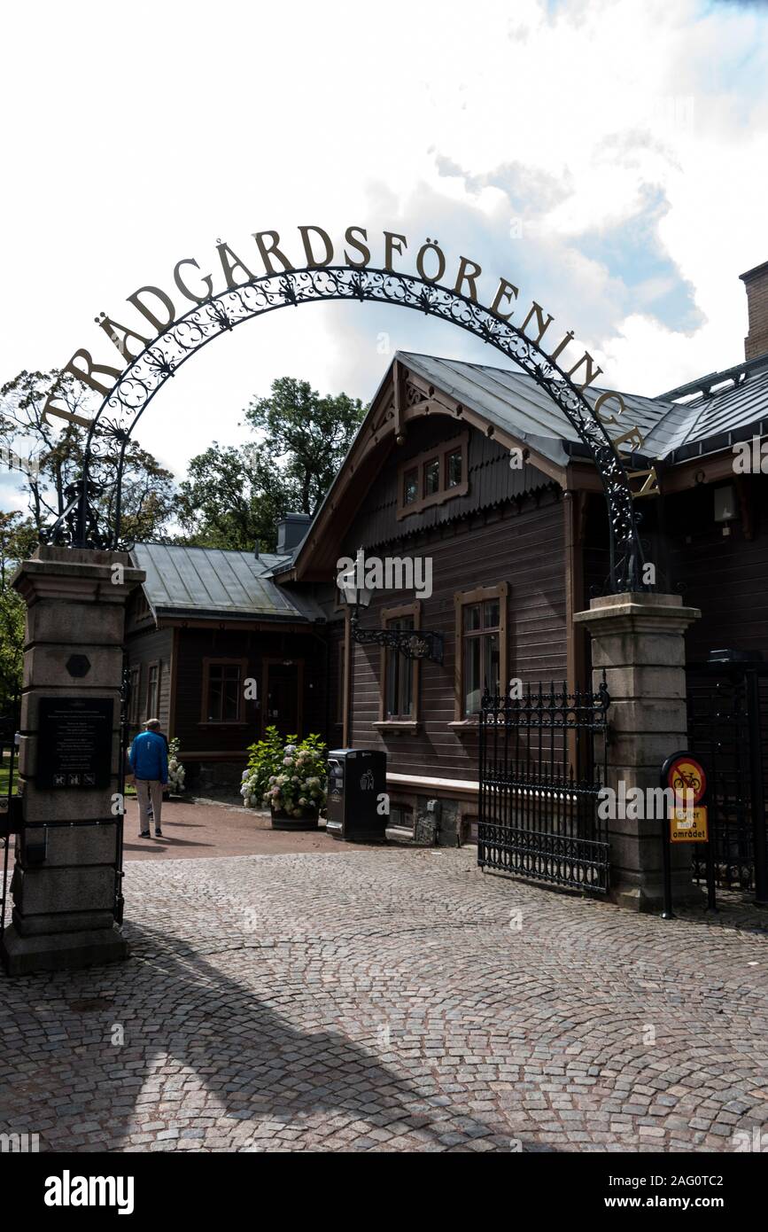 L'entrée principale de l'Tradgardsforeningen, un parc de la ville, situé à côté de Kungsportsavenyen dans le centre de Göteborg, Suède. Le parc avec ses Banque D'Images