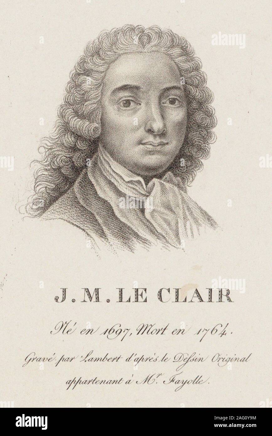 Portrait du violoniste et compositeur Jean-Marie Leclair (1697-1764). Collection privée. Banque D'Images