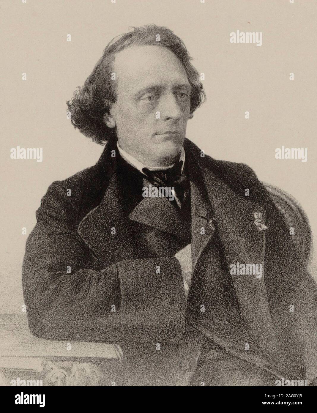 Portrait du pianiste et compositeur Henry Litolff (1818-1891) , 1858. Collection privée. Banque D'Images