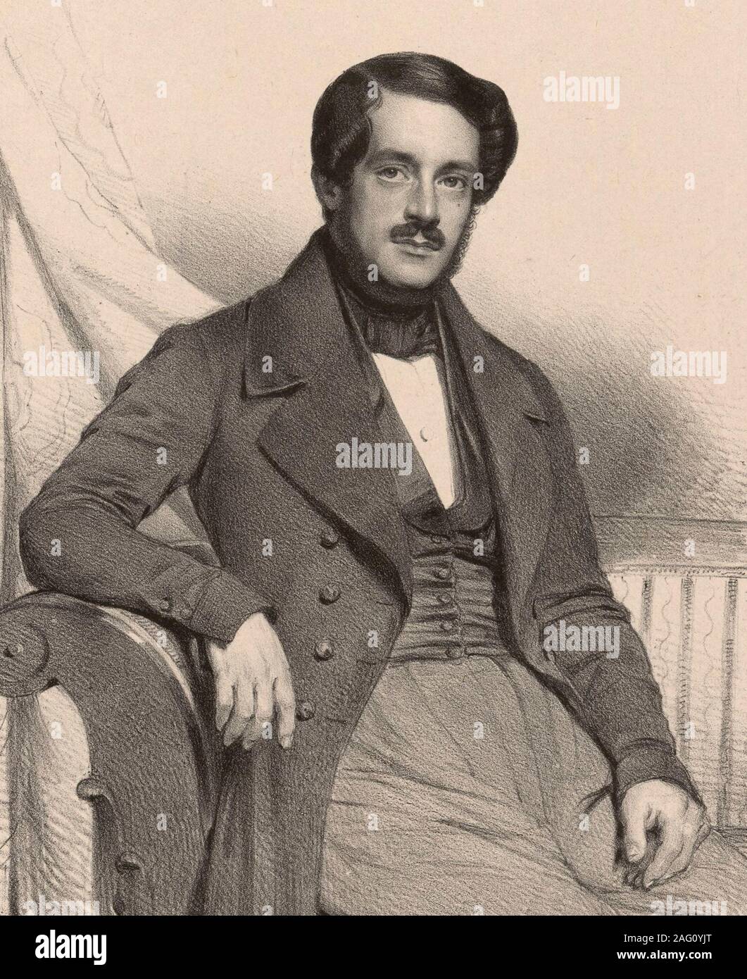 Portrait du compositeur Francesco Masini (1804-1863) , 1837. Collection privée. Banque D'Images