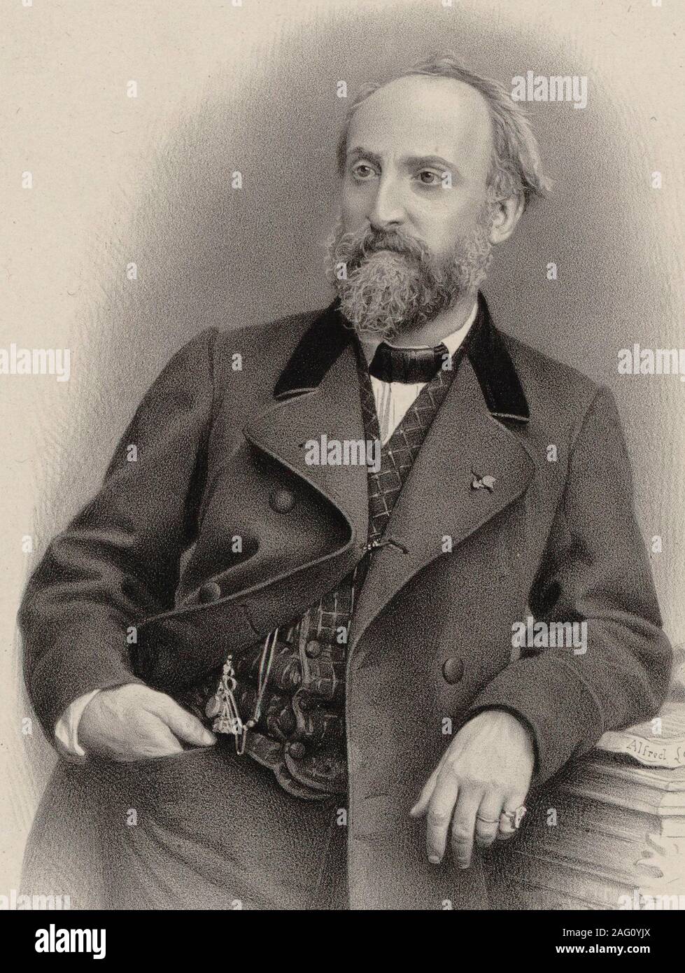 Portrait du compositeur Antoine Fran&# xe7;ois Marmontel (1816-1898). Collection privée. Banque D'Images