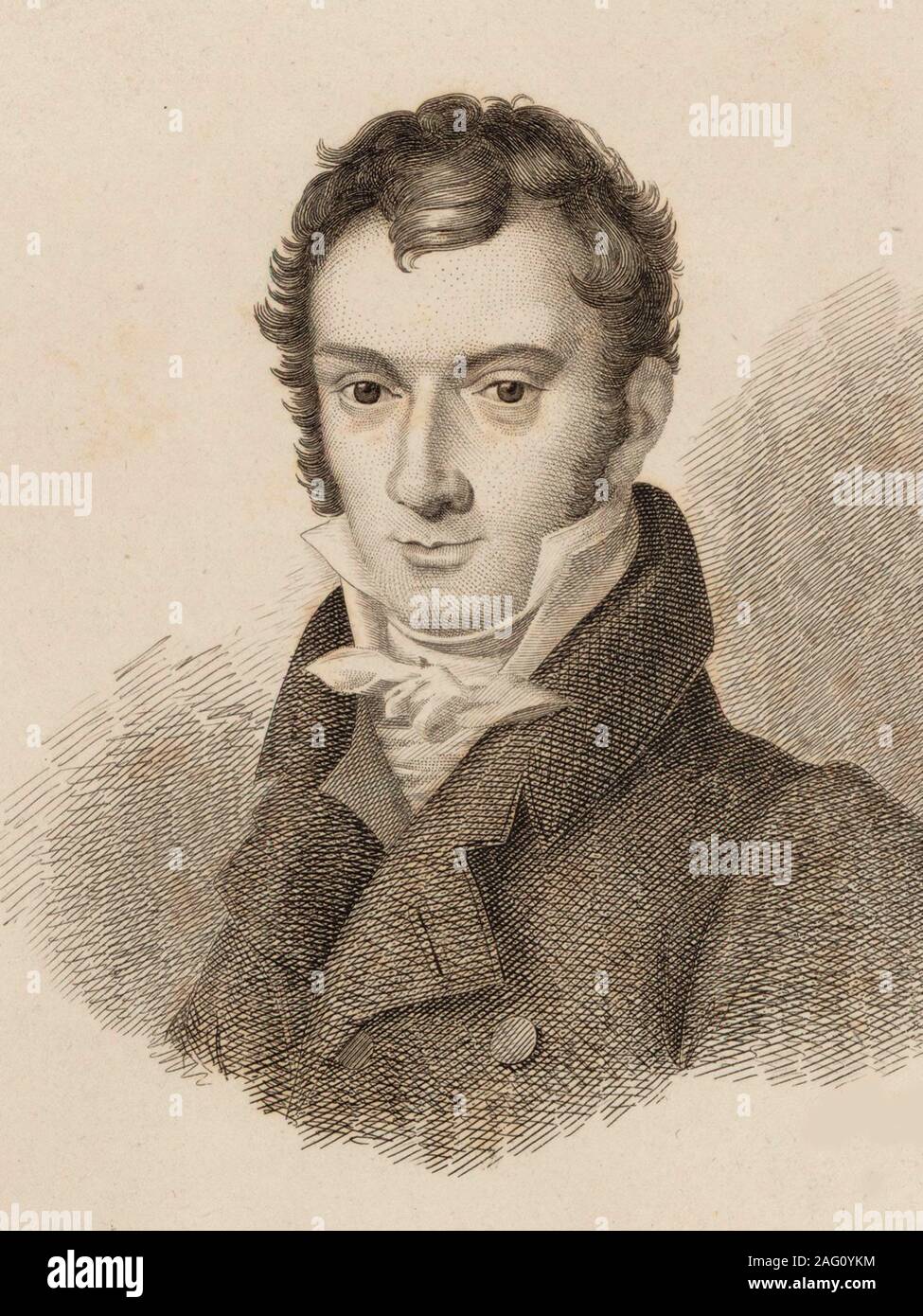 Portrait du violoniste et compositeur Josef Mayseder (1789-1863), 1824. Collection privée. Banque D'Images