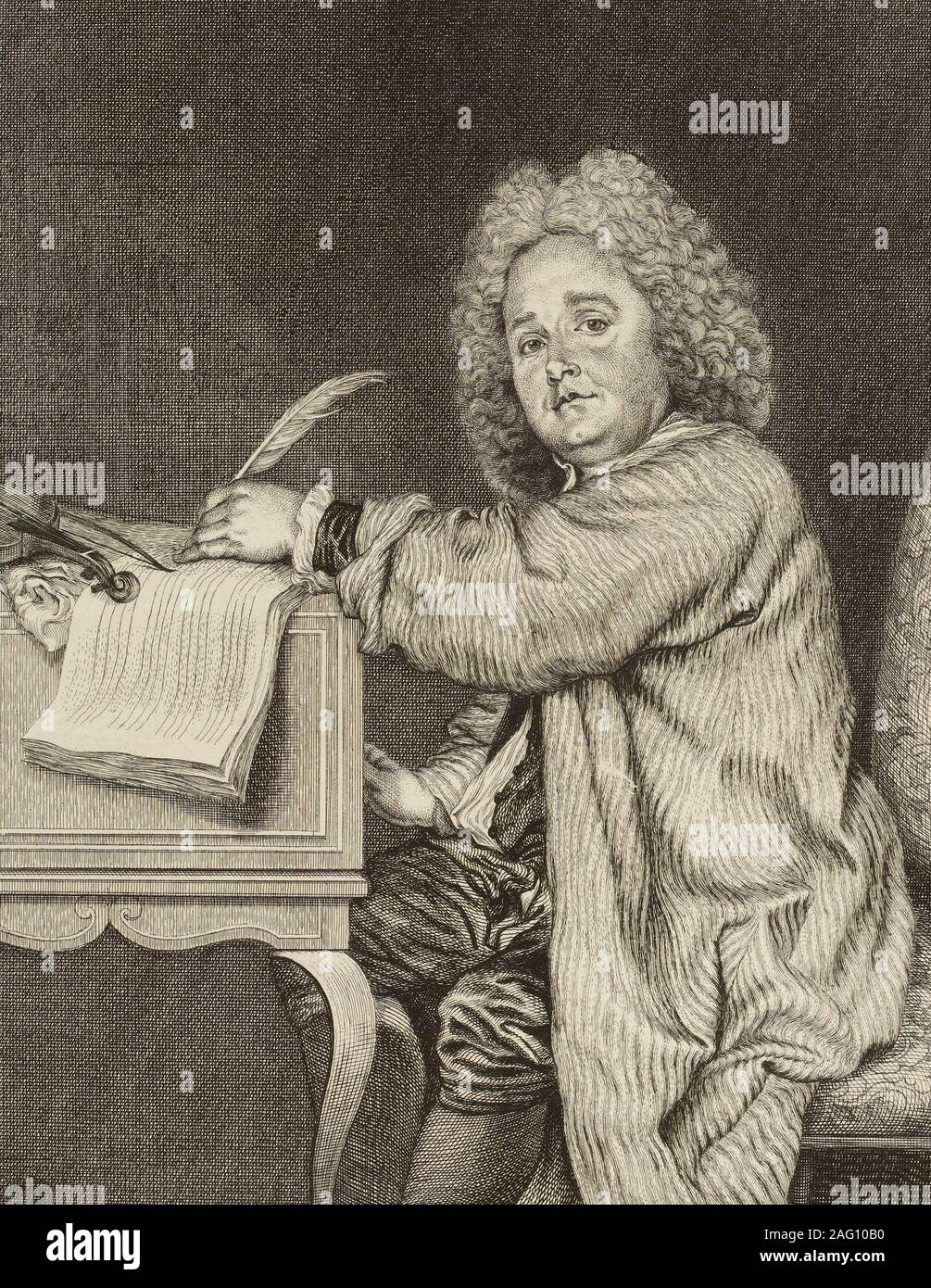 Portrait du compositeur Jean-F&# xe9;ry Rebel (1666-1747), après 1718. Collection privée. Banque D'Images