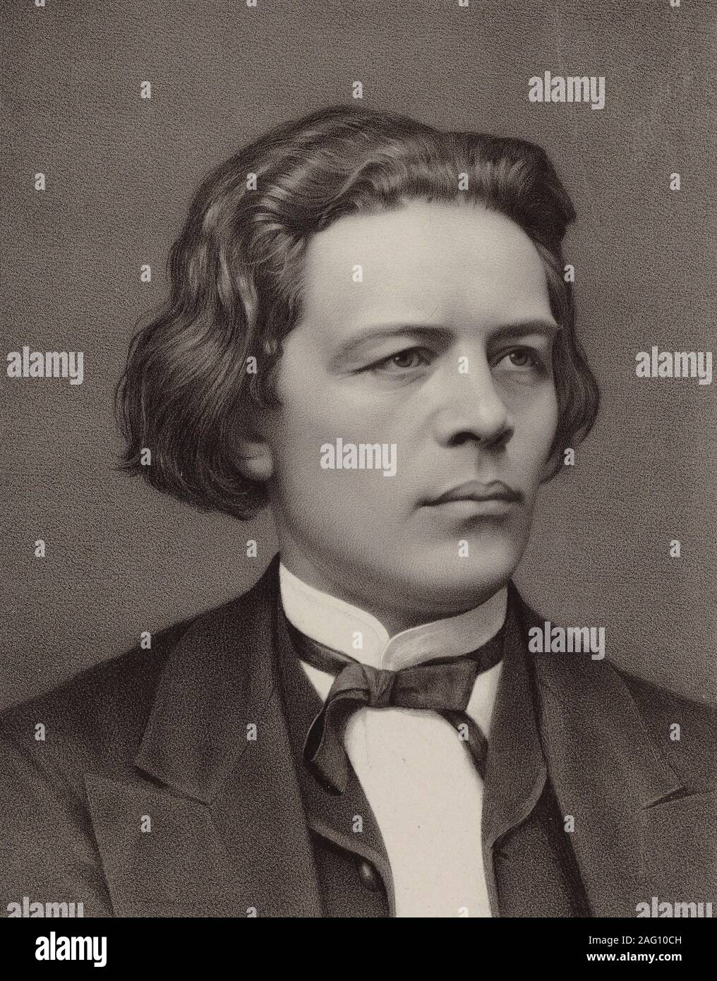 Portrait du compositeur Anton Rubinstein (1829-1894), 1840. Collection privée. Banque D'Images