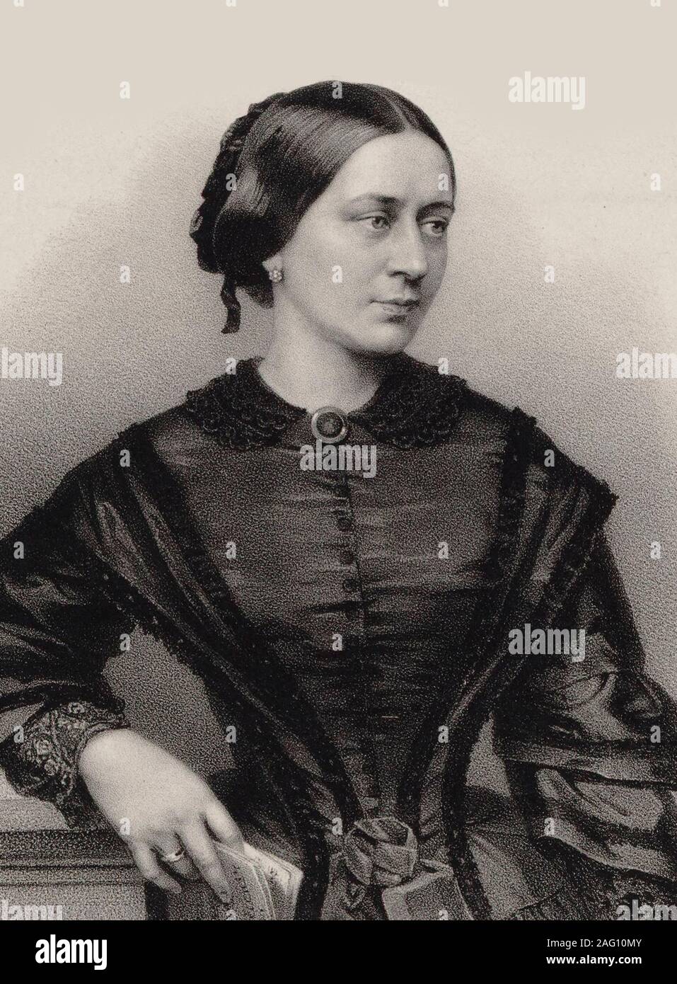 Portrait de Clara Schumann (1819-1896), 1860. Collection privée. Banque D'Images