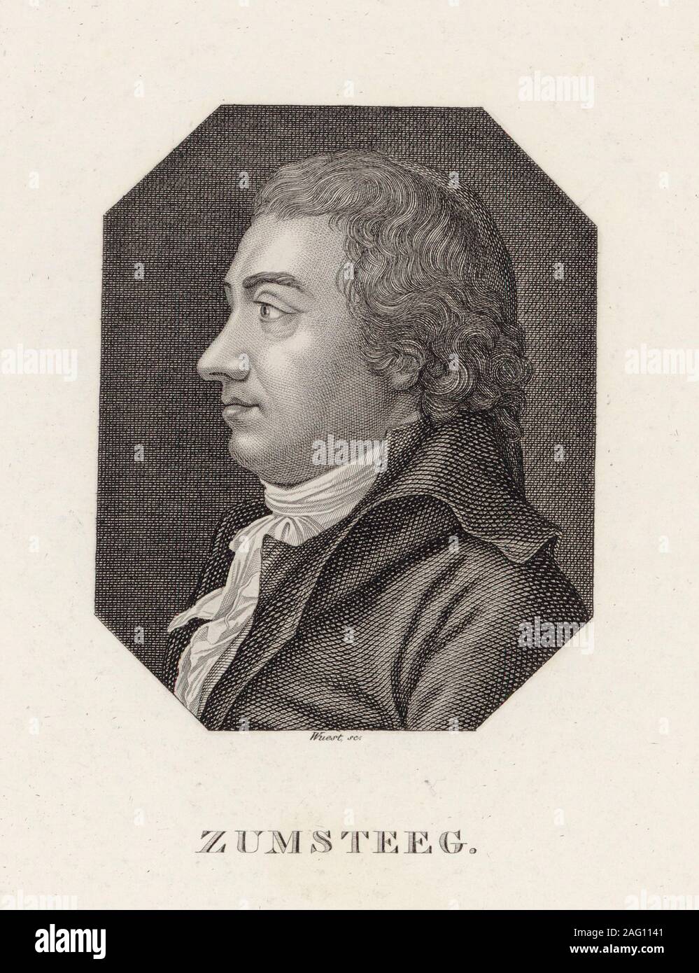 Portrait du compositeur Johann Rudolf Zumsteeg (1760-1802) , ch. 1800. Collection privée. Banque D'Images