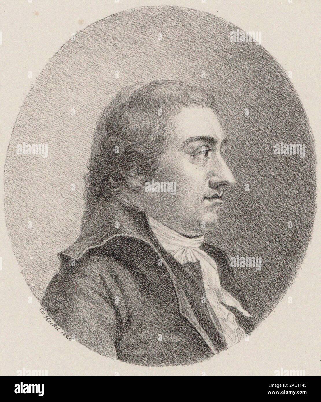 Portrait du compositeur Johann Rudolf Zumsteeg (1760-1802) , 1826. Collection privée. Banque D'Images