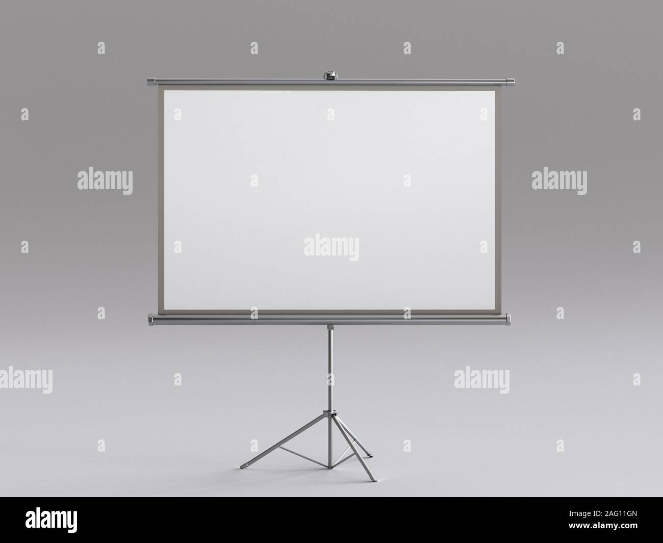 Vider le grand écran blanc de motorisation électrique dans la salle de conférence, rendu 3d Banque D'Images