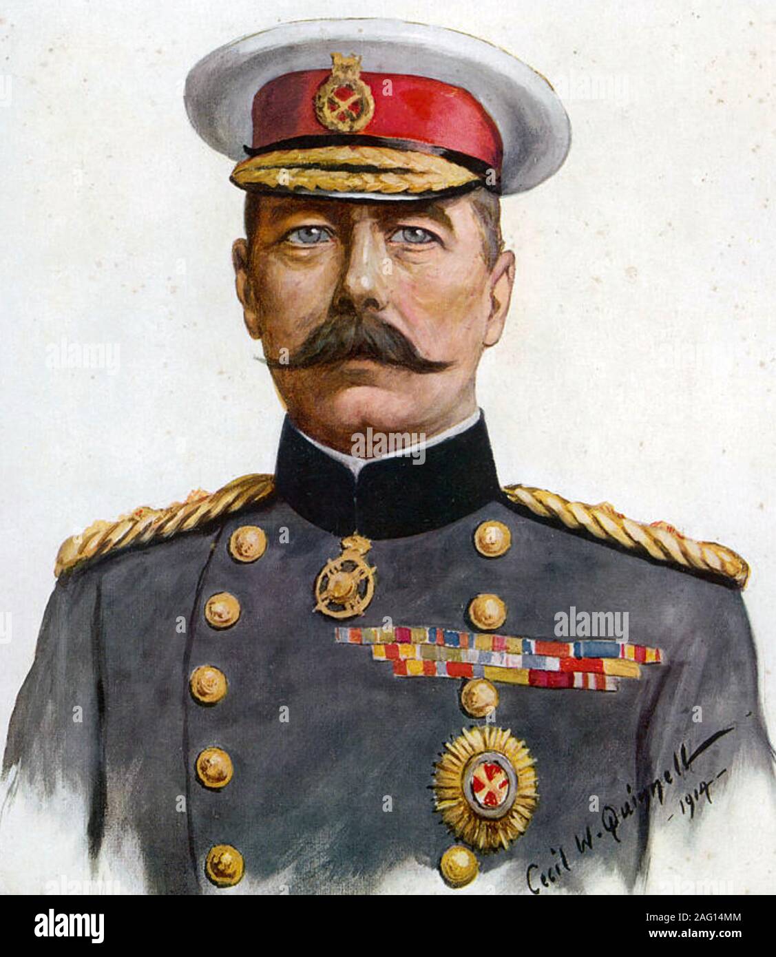 HERBERT KITCHENER, comte Kitchener (1860-1916) Officier de l'armée britannique dans un portrait 1914 Banque D'Images