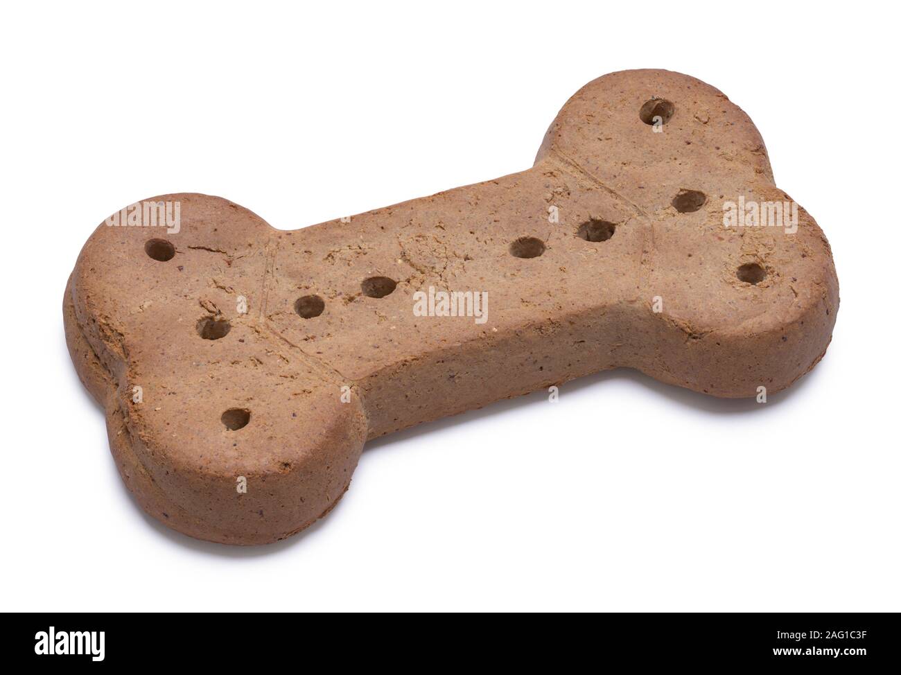 Seul l'os de chien isolé sur fond blanc. Banque D'Images