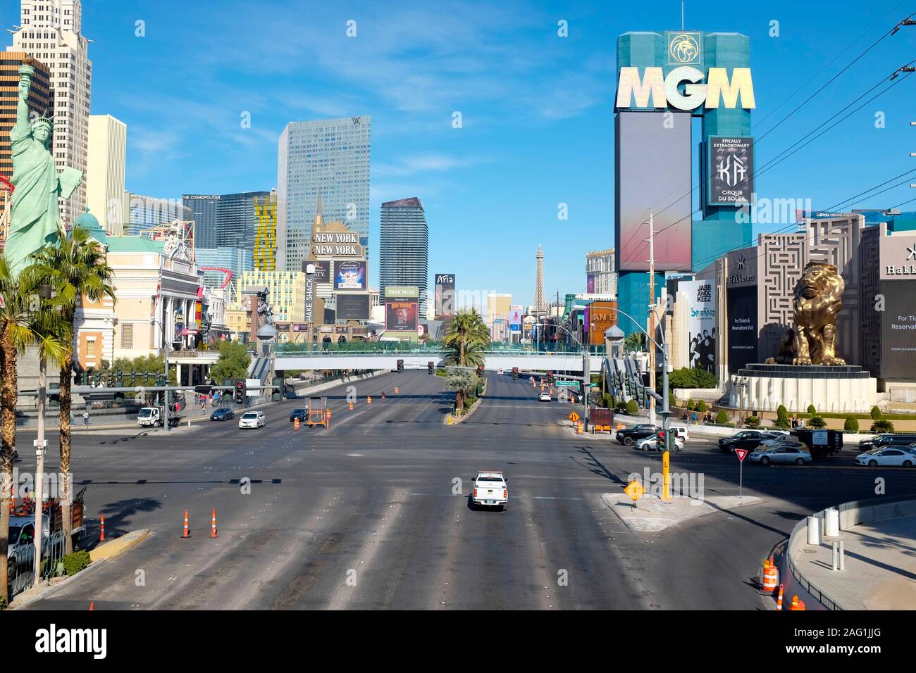 Vue sur le Strip de Las Vegas, Las Vegas, Nevada. Banque D'Images