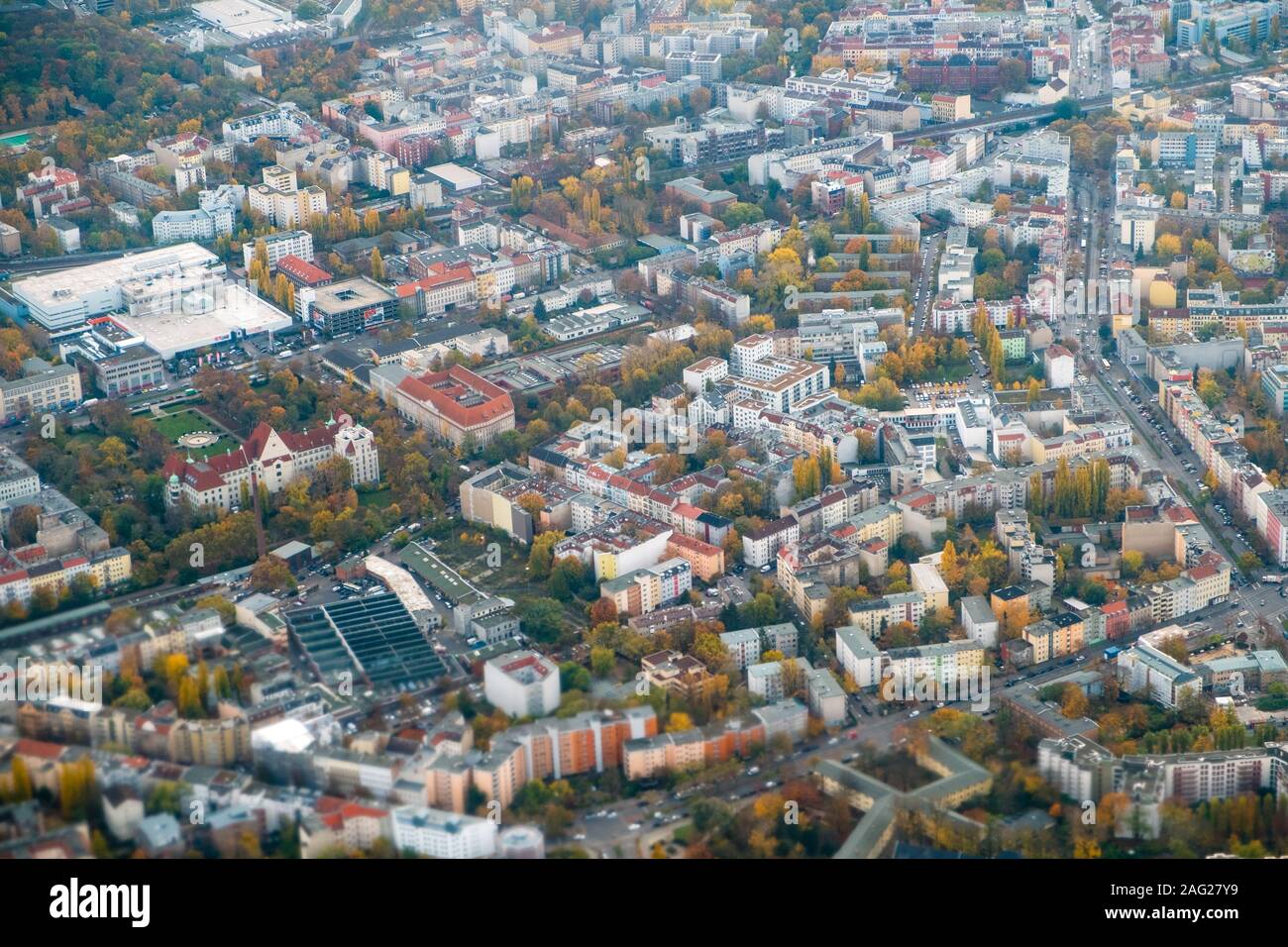 Vue aérienne de la ville d'avion Banque D'Images