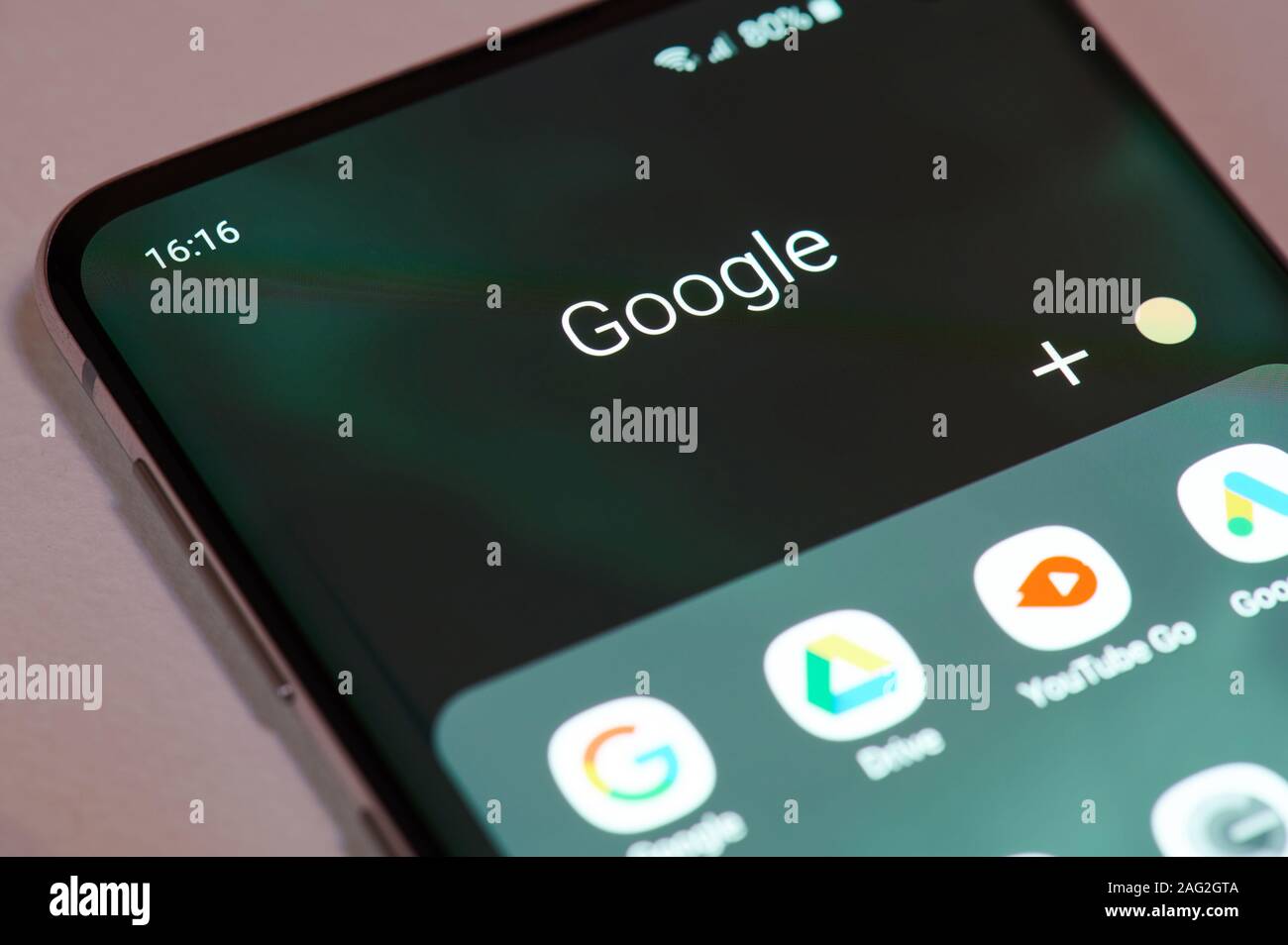 New York, USA - 17 décembre 2019:Google Apps pour l'écran du smartphone vue rapprochée Banque D'Images