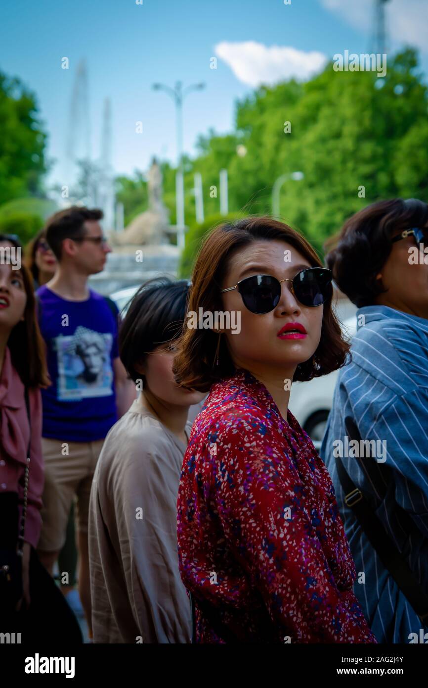 Balade autour de Madrid vous pouvez rencontrer beaucoup de belles personnes, de toute race, de tout le monde Banque D'Images