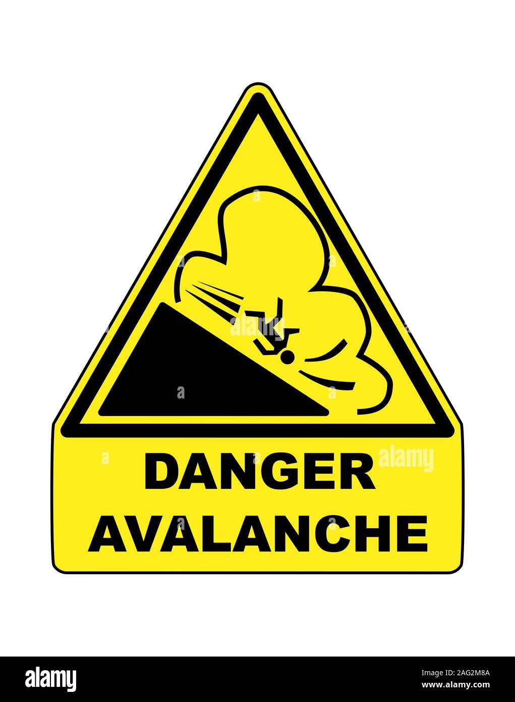 Signe de danger d'avalanche Banque D'Images