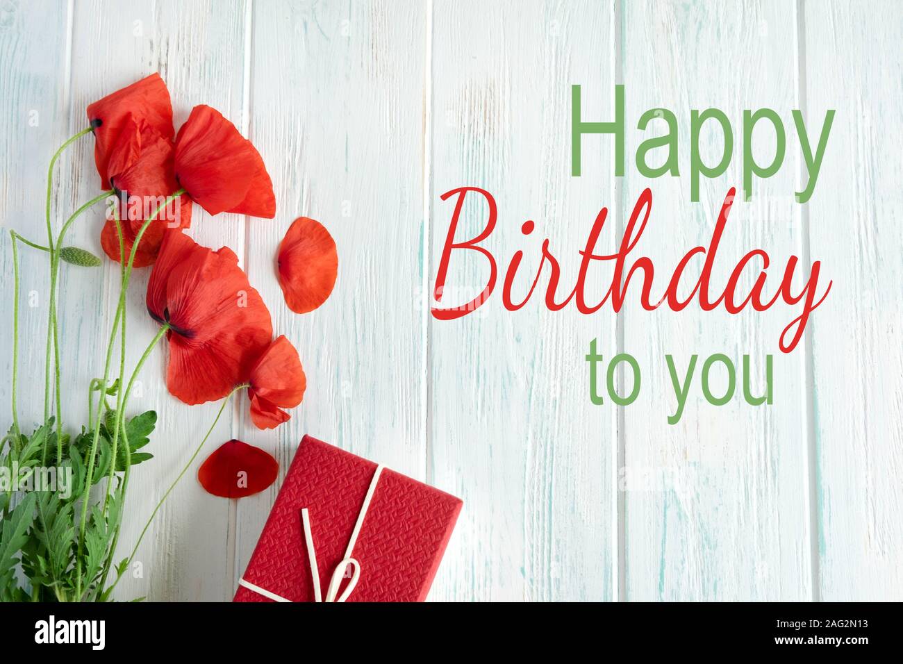 Joyeux Anniversaire Fleurs De Pavot Avec Lettrage Et Une Carte Postale Carte De Vœux Pour L Anniversaire De Maman Fille Fille Photo Stock Alamy