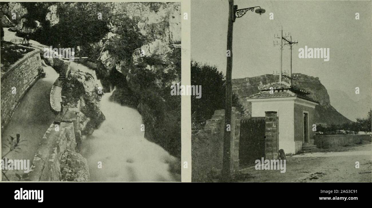 . Monde électrique. FK ;. 3.-TU-NEL FIG. 5.-FILS SUR FALAISE .T G-RD. L.KE.. m.. 4.-Ouverture C.N.L. gates. Les tiges de l'arc automatique De gouverneur connecté avec ahydraulic relais qui agit sur une balance, régulant ainsi ac-cordingly la quantité d'eau admise. Le 300-hp turbine dans theaddition est d'Rusch tjpe, l'eau étant admis throughphosphor les passages de bronze. Les pales des éoliennes sont Deltametal et interchangeables. Une régulation automatique est un accomplishedby balance répondant à un régulateur centrifuge sensibles.pour la prévention de coup d'huile pots pot dash je Banque D'Images