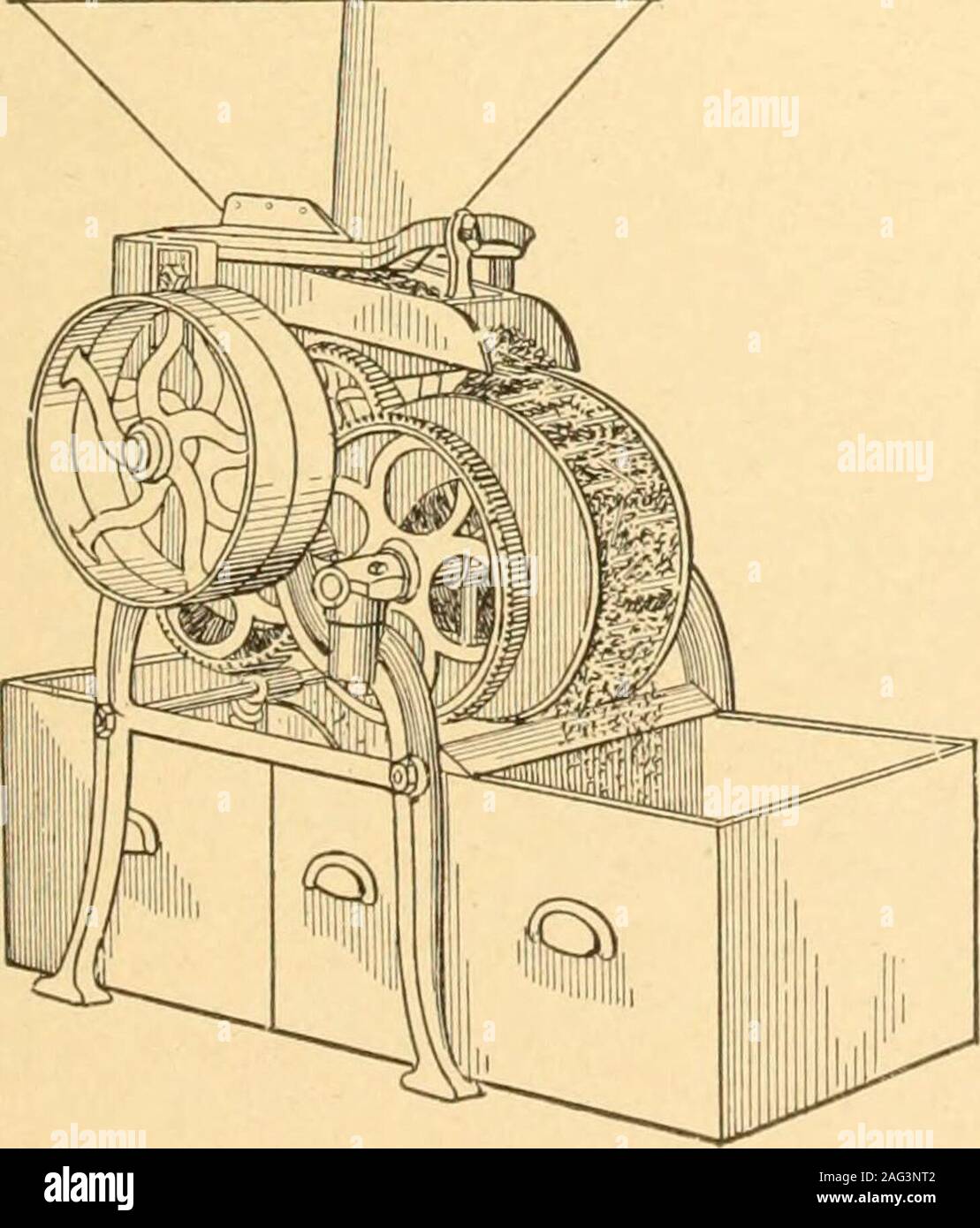 . Appareils mécaniques, les mouvements mécaniques et les nouveautés de la construction ; un ouvrage complet et d'une continuation, dans un deuxième volume, de l'auteur du livre intitulé 'Mechanical mouvements, pouvoirs et périphériques" ... y compris un chapitre explicatif sur les principaux concepts de mouvement perpétuel existant lors des trois derniers siècles. Q R 720. Four de grillage de minerai. Type de ligne droite. Ropp.Le minerai entre par une trémie d'épandage à une extrémité et est dessiné par rabbles avec tendance° dents pour alterner la restitution de l'oreduring passagealong bedto sa le four la fosse.La décharge sont rabbles at-t Banque D'Images