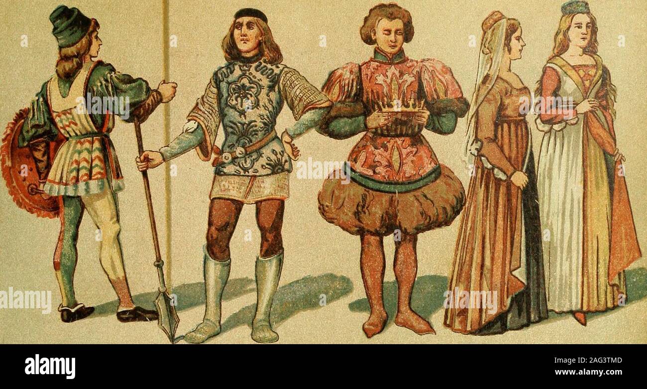 Geschichte Des Kostums Die Mutze Umgeschlagene Herumgelegte Mitroten Zeigt Eine Kette Und Die Steinen Zu Der Mutze Gehorige Sendelbinde Auch Fig 9 Florentinisch Ist Von Einem Gemalde Des Dom Ghirlandajo Diedame