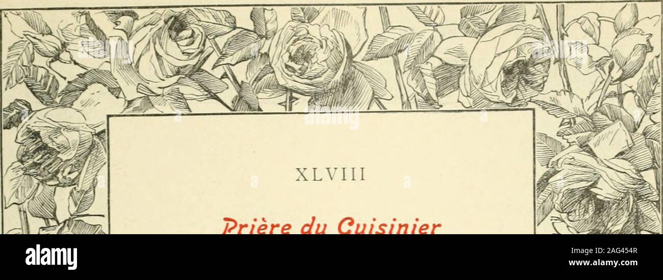 . Prières de tous, huit dizaines d'un chapelet rhythmique. Dessins de Madeleine Lemaire. -^^ Qi kO XLVIII prière du cuisinier à préparer dardentes Horrid victuailles.Des vivres et savoreux dexquises douceurs,UN décorer doeillets route 132 et des cailles.Comme dalléchantes à teindre le coulis de l'ONU ; rousseurs Doiseaux ayant parlé jai cuisiné les Apicius des languesPour et des Trimalcions ;Jai fait frire un sorbet et confire des manguesEt dans leau de la mer bouilli des alcjons. Pour ce savoir profond, aride et délectable qui décuple et varie à linfini la faim, vous daignerez. Seigneur, à madmettre Banque D'Images