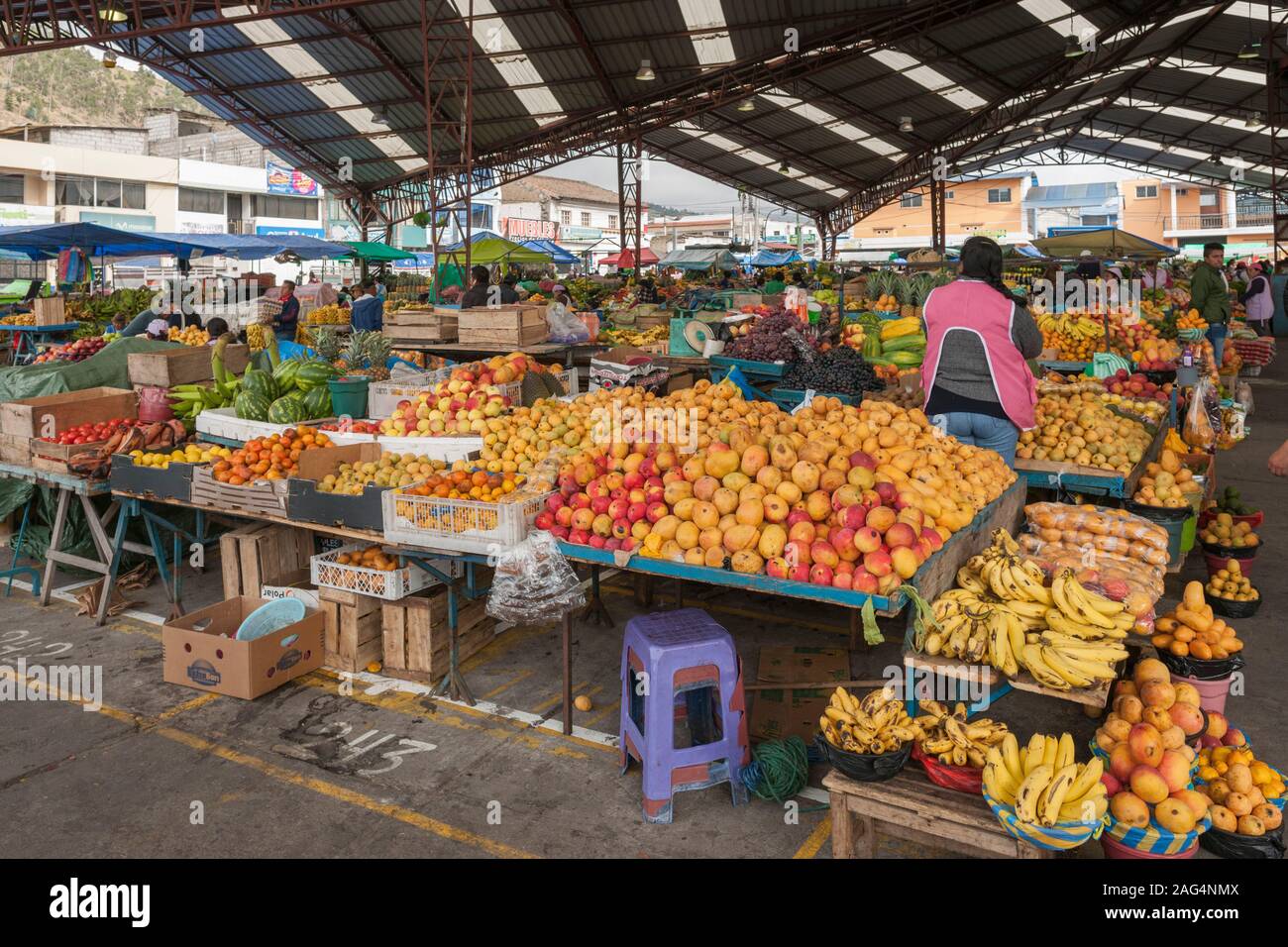 Le marché alimentaire de Pujili, Equateur. Banque D'Images