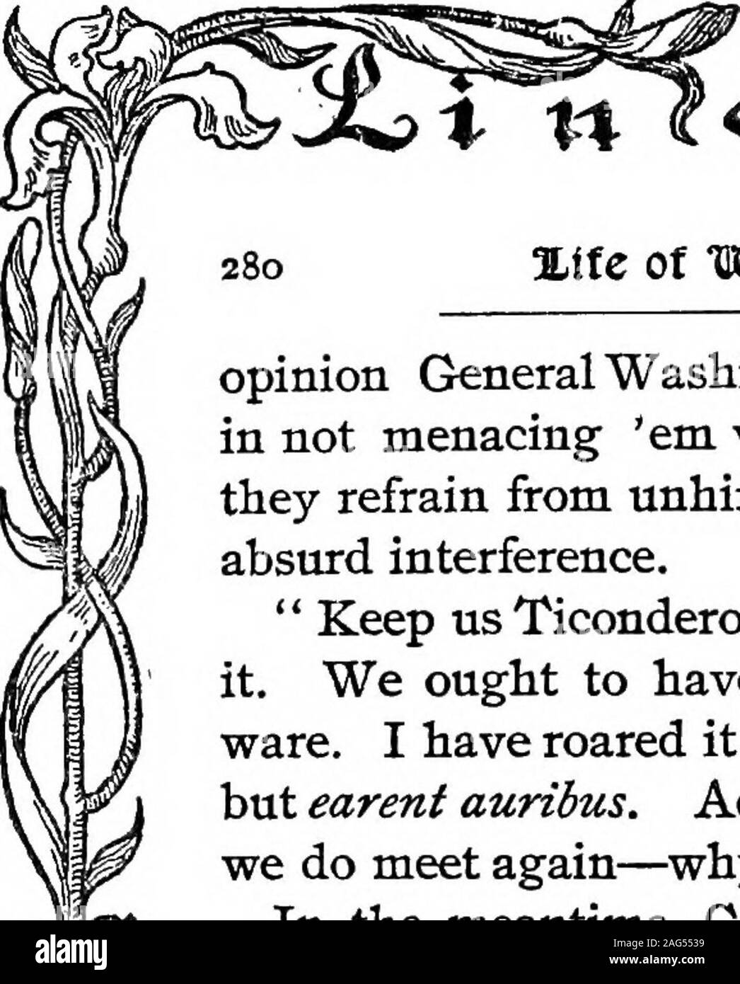 . Les œuvres de Washington Irving. o Un message d'asincerer lui a donné que le commandant en chef, qui, frileux de son propre savoir militaire, avait une haute opinion de celui de lyce. Il im-immédiatement lui donna le commandement de l'troopsabove Kings Bridge, désormais la plus grande partie de l'armée, mais qu'il n'aurait pas souhaité exer-cice pour un jour ou deux, jusqu'à ce qu'il a eu le temps lui-même toacquaint avec les localités et ar-rangements de la poste ; Heath, dans l'intervalle qui s'est tenue la commande. Lee était évidemment élevée par ses succès au sud, et disposé à critiquer disparag-ment les opérations militaires d'autres com Banque D'Images