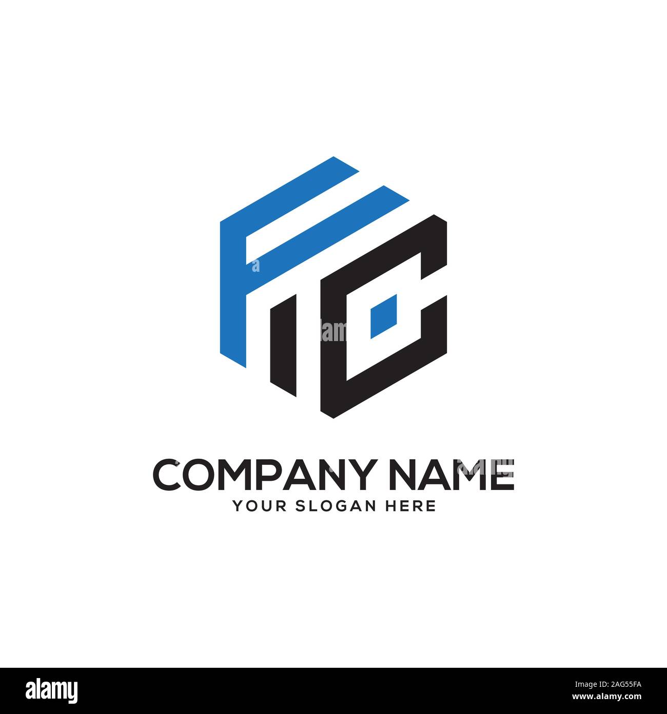 Fc LOGO design, logo hexagonal Illustration de Vecteur