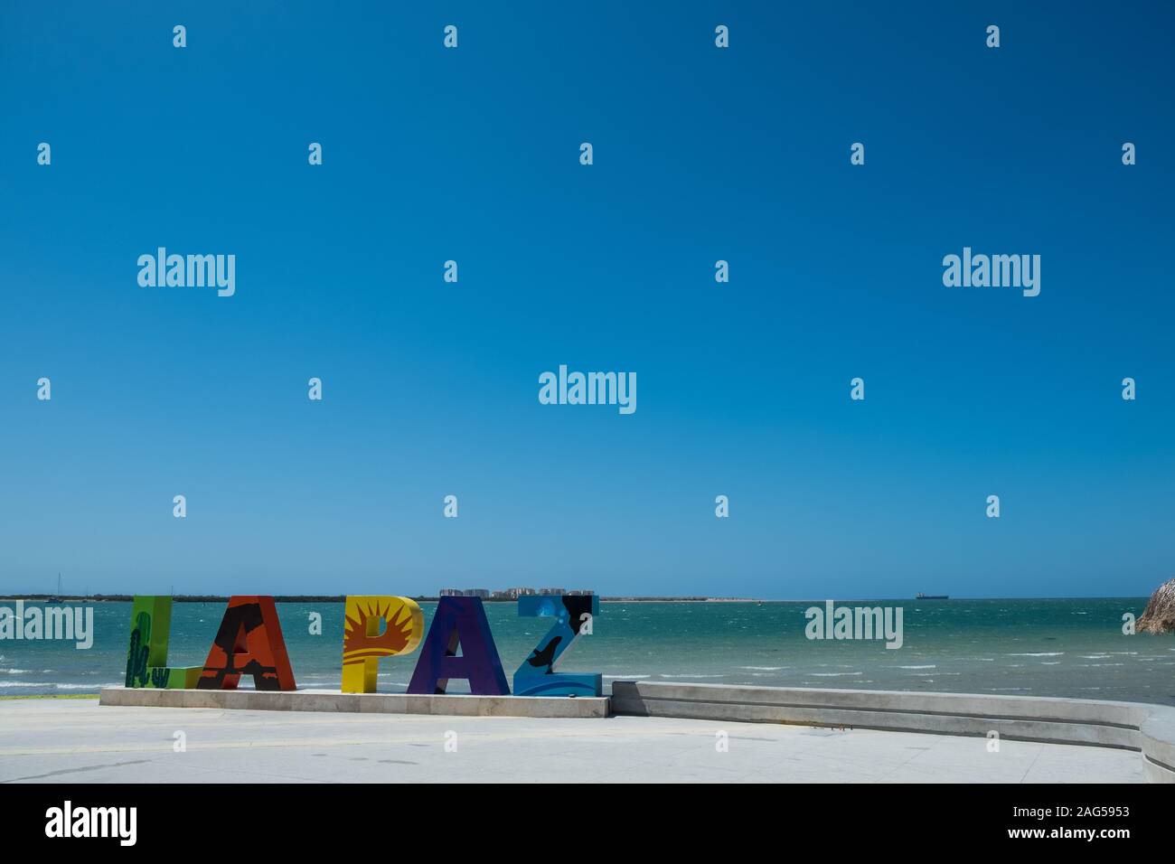 Signe de La Paz, La Paz, Baja California Sur, au Mexique. Banque D'Images