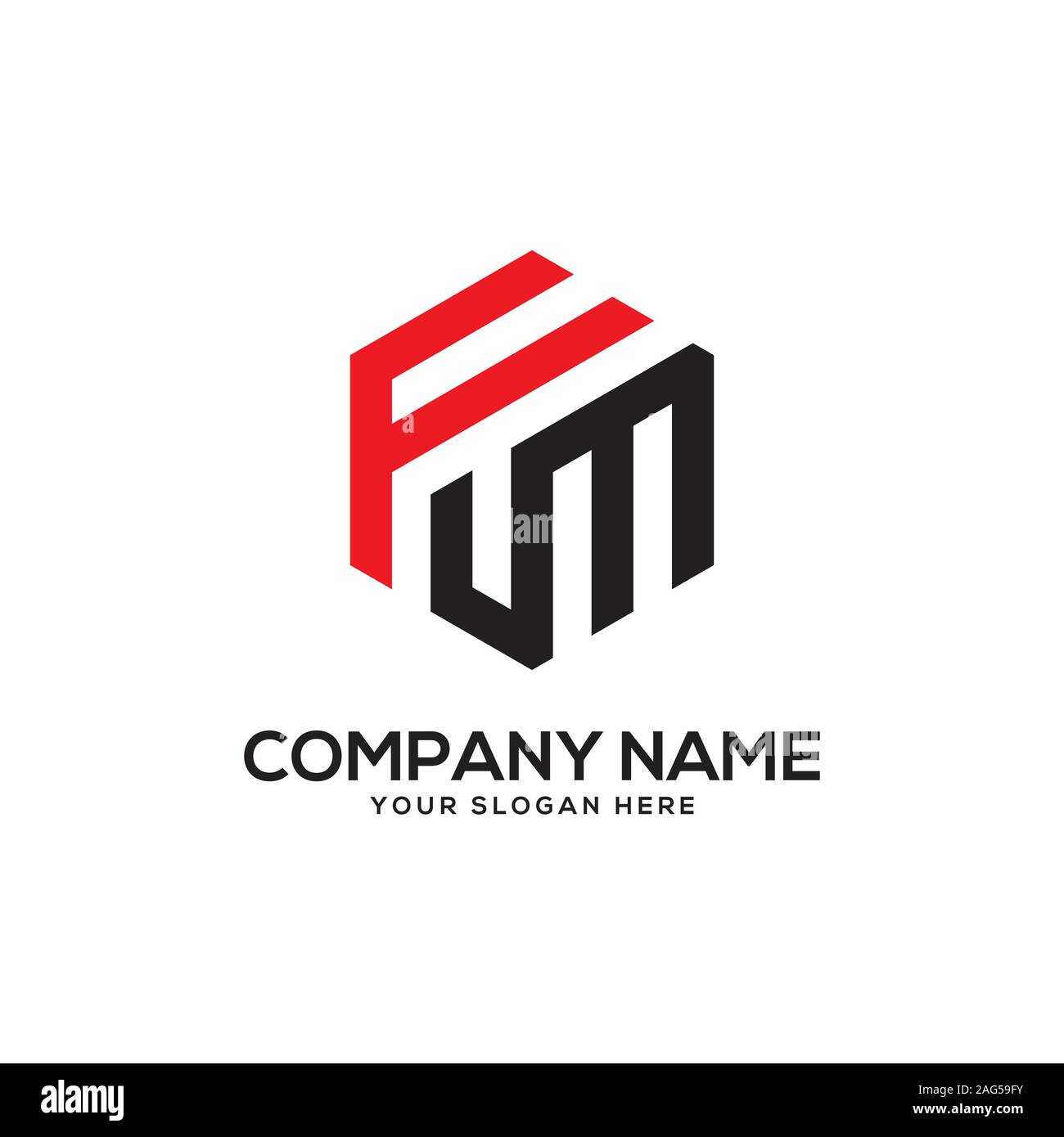 Modèle de dessins de logos FM Illustration de Vecteur