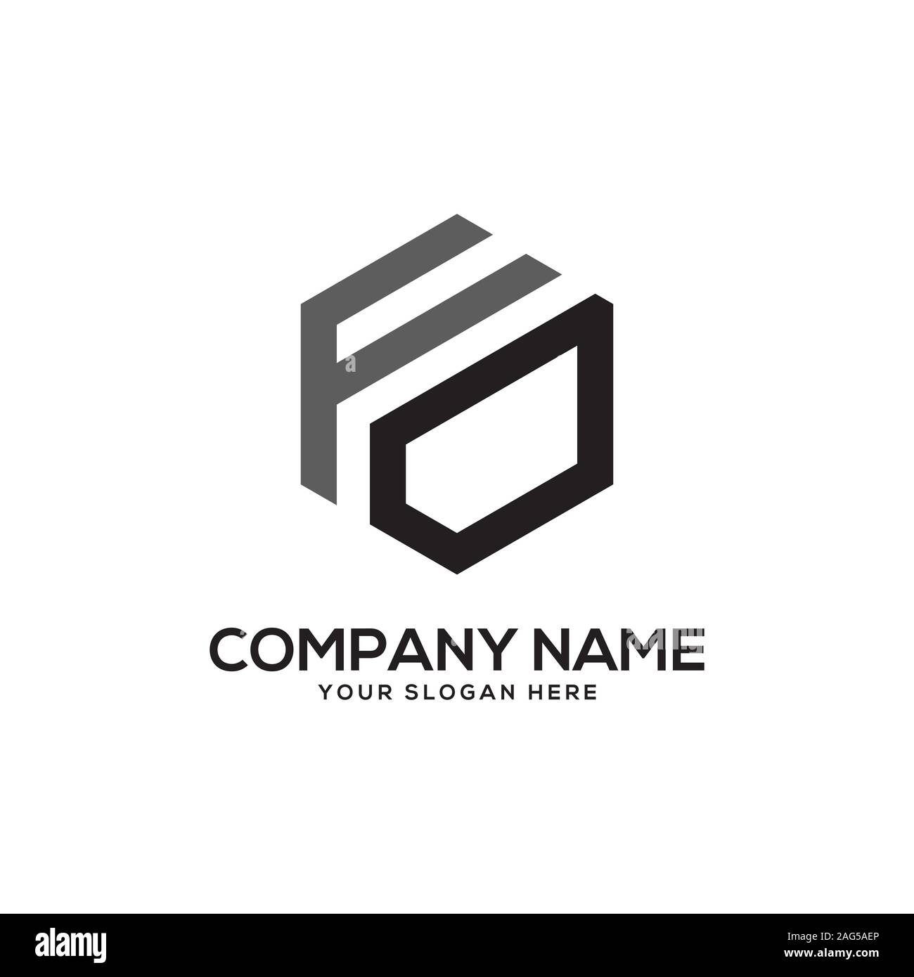 F logo hexagonal dessins Illustration de Vecteur