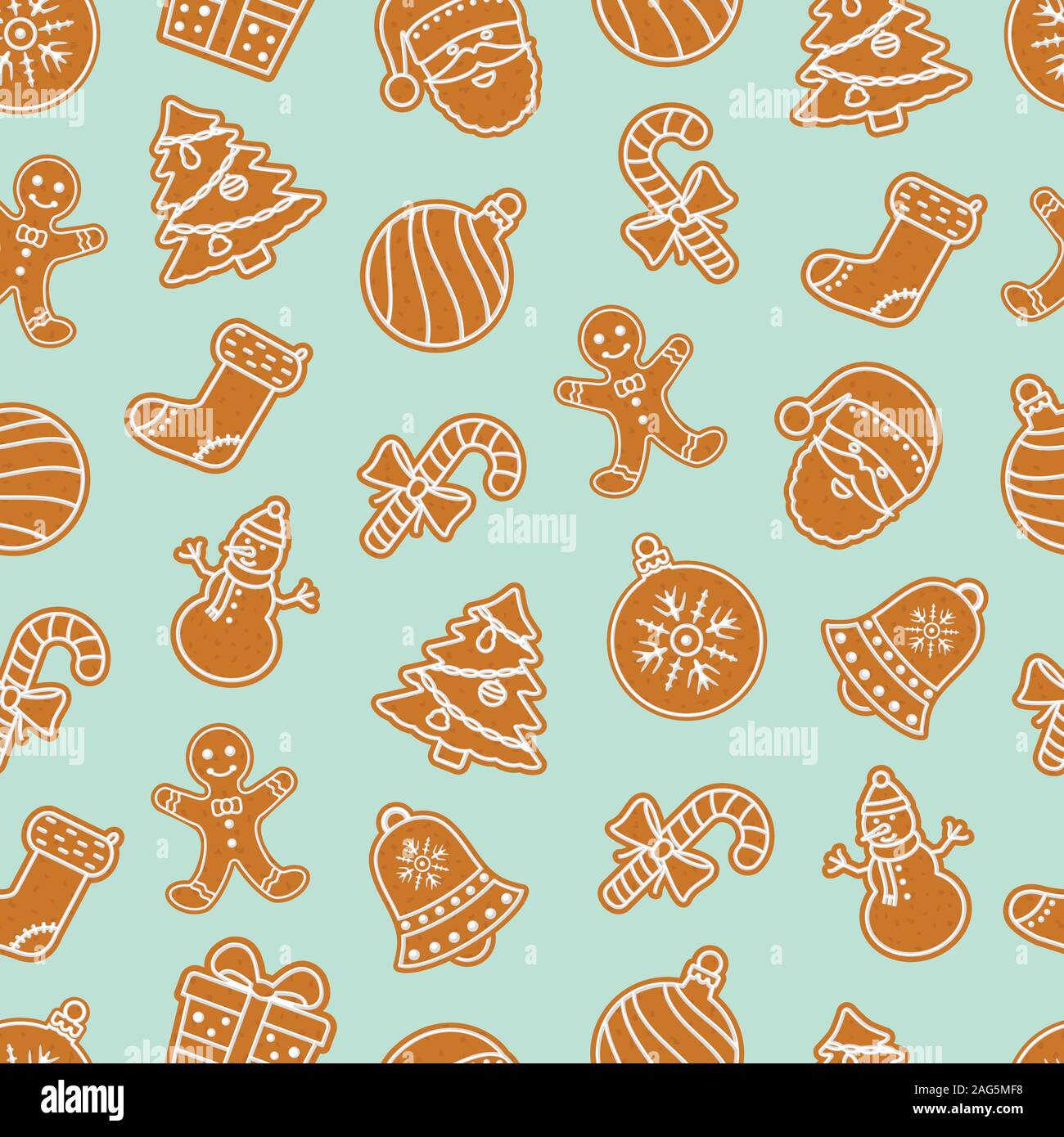 Transparente avec motif de noël gingerbread cookies Illustration de Vecteur