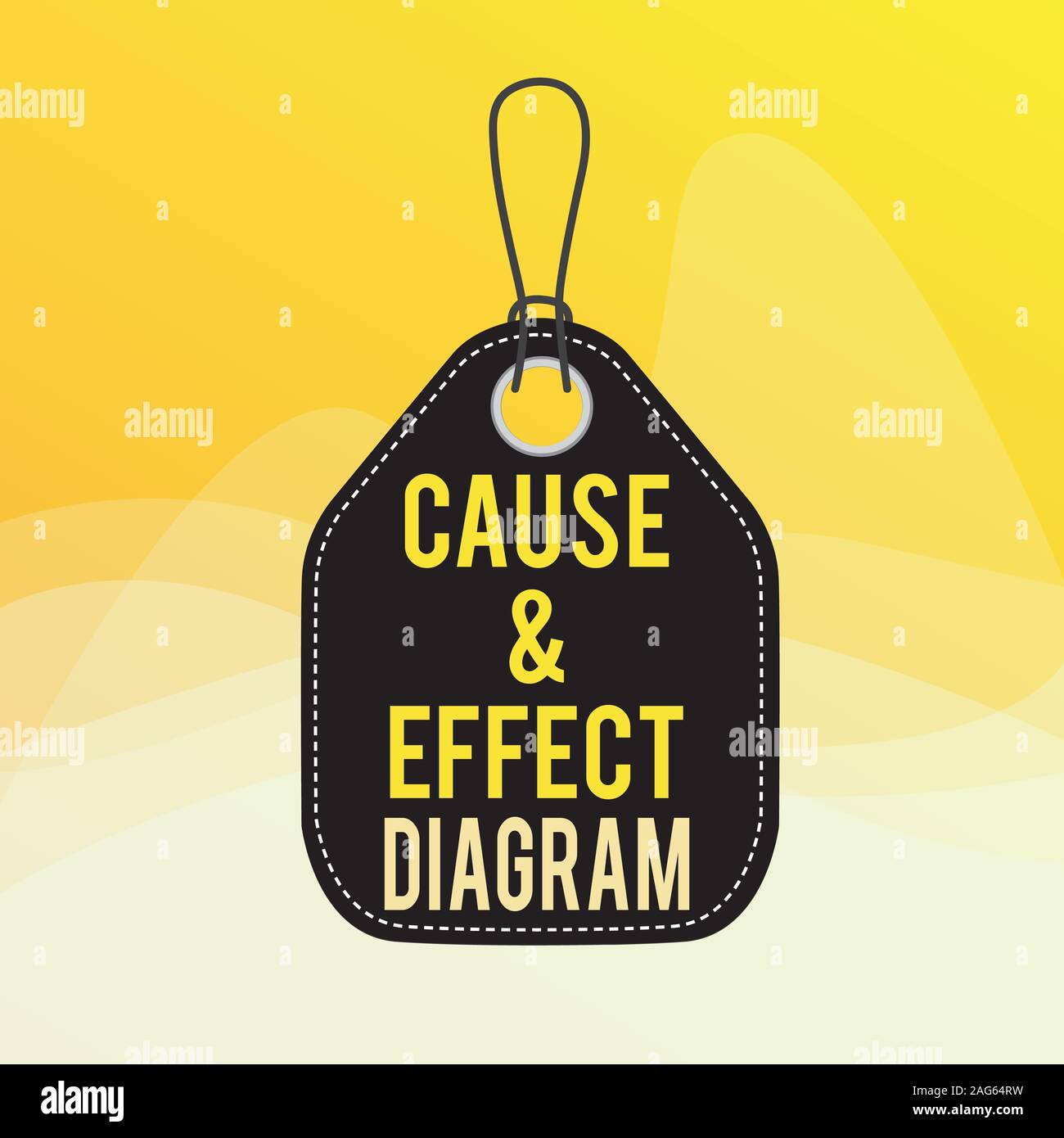 Main conceptuel écrit, indiquant la cause et l'effet Diagramme. Sens Concept outil de visualisation pour classer les causes potentielles balise vide colorful background Banque D'Images