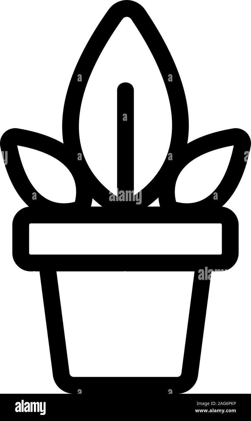 Dans un pot de fleur vecteur icône. Illustration symbole contour isolé Illustration de Vecteur