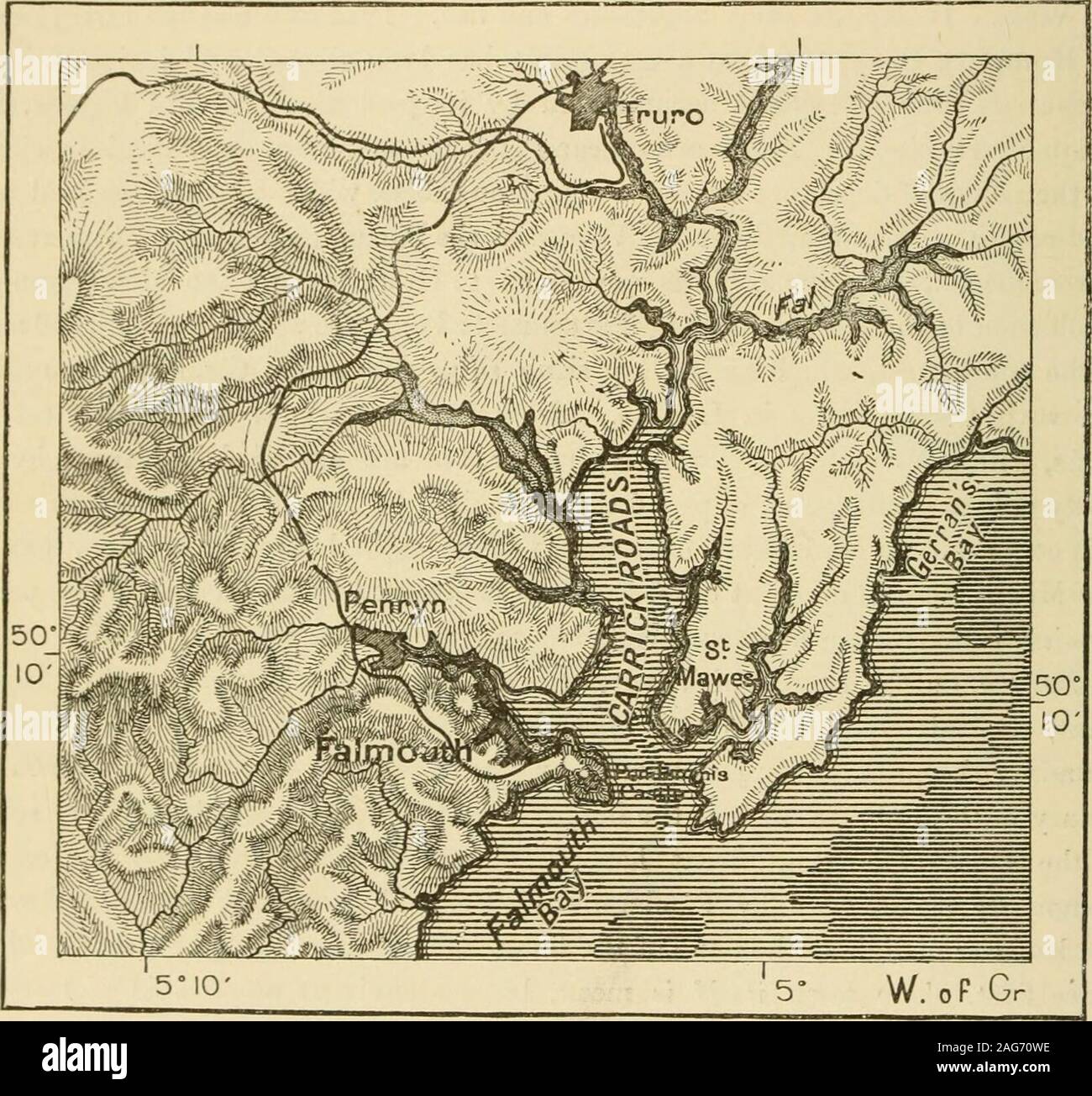 . La terre et ses habitants ... thoneighboring de mines. Comme Penzance, il peut s'enorgueillir de son musée-scientificinstitutions. Il a été le lieu de naissance de Richard et John Lander, le Africantravellers. Une cathédrale de proportions noble est soulevée. L'arrondissement Dodman, nous atteindre Mevagissey, l'un des principaux sièges de pêche thepilchard, et plus au nord, la petite ville d'Charlestoun, qui est l'portof Saint Austell, connue pour son chine-cLiy mottes et poteries. Par, sur les 86 îles britanniques. côté nord de la baie de St Austell, lias une petite liarbour défendu par un brise-lames,et Banque D'Images