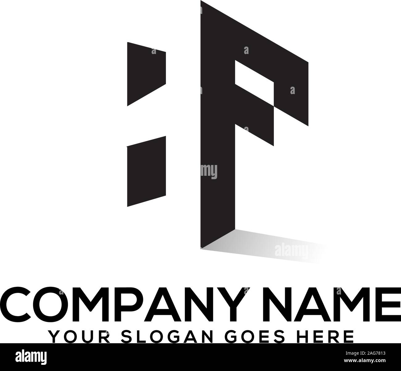 Logo design inspiration initiale DF, propre et intelligent vector Illustration de Vecteur