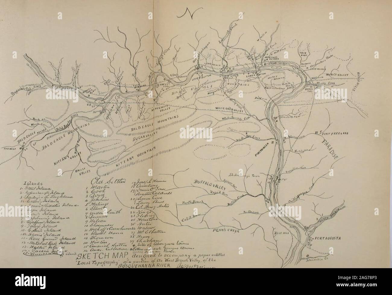 . Otzinachson : une histoire de l'ouest de la vallée de la Direction générale de la Susquehanna : sa première colonie, les privations endurées par les premiers pionniers, les guerres indiennes, les incursions d'éviction, d'enlèvements et massacres, ainsi qu'un compte rendu de son fair-play, et les scènes d'essayer de la big run-away ... notices biographiques des principaux colons .... I. S[sZa.nds /3 (^^ c f c I -^^dSqUEHANNA J RIVER Banque D'Images